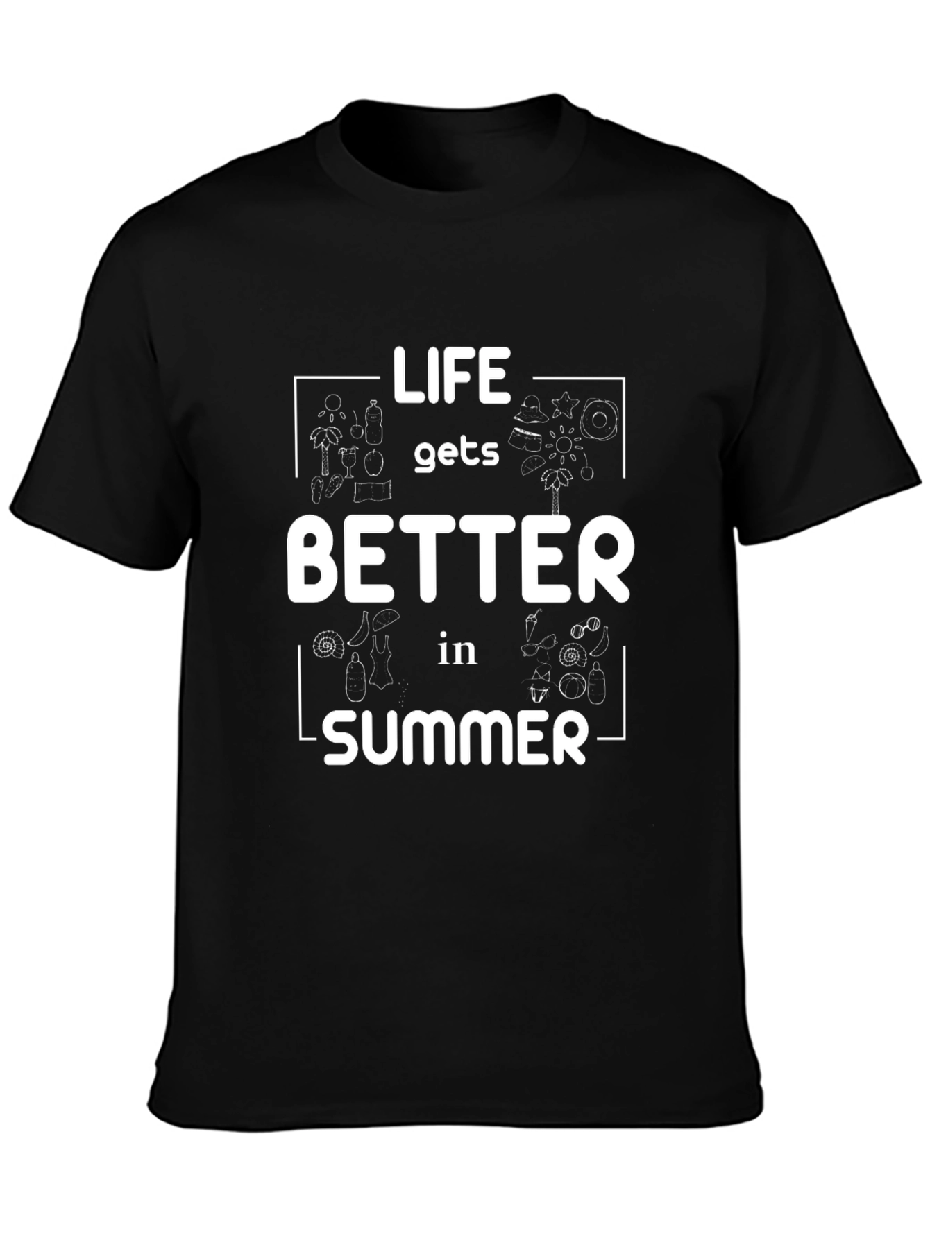Summer Life Graphic Tee - Black