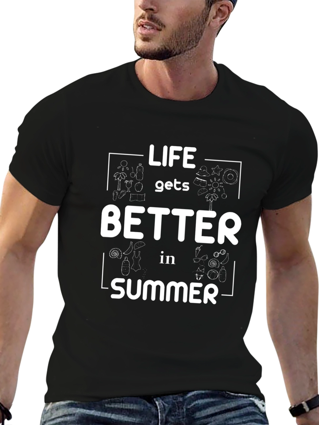 Summer Life Graphic Tee - Black