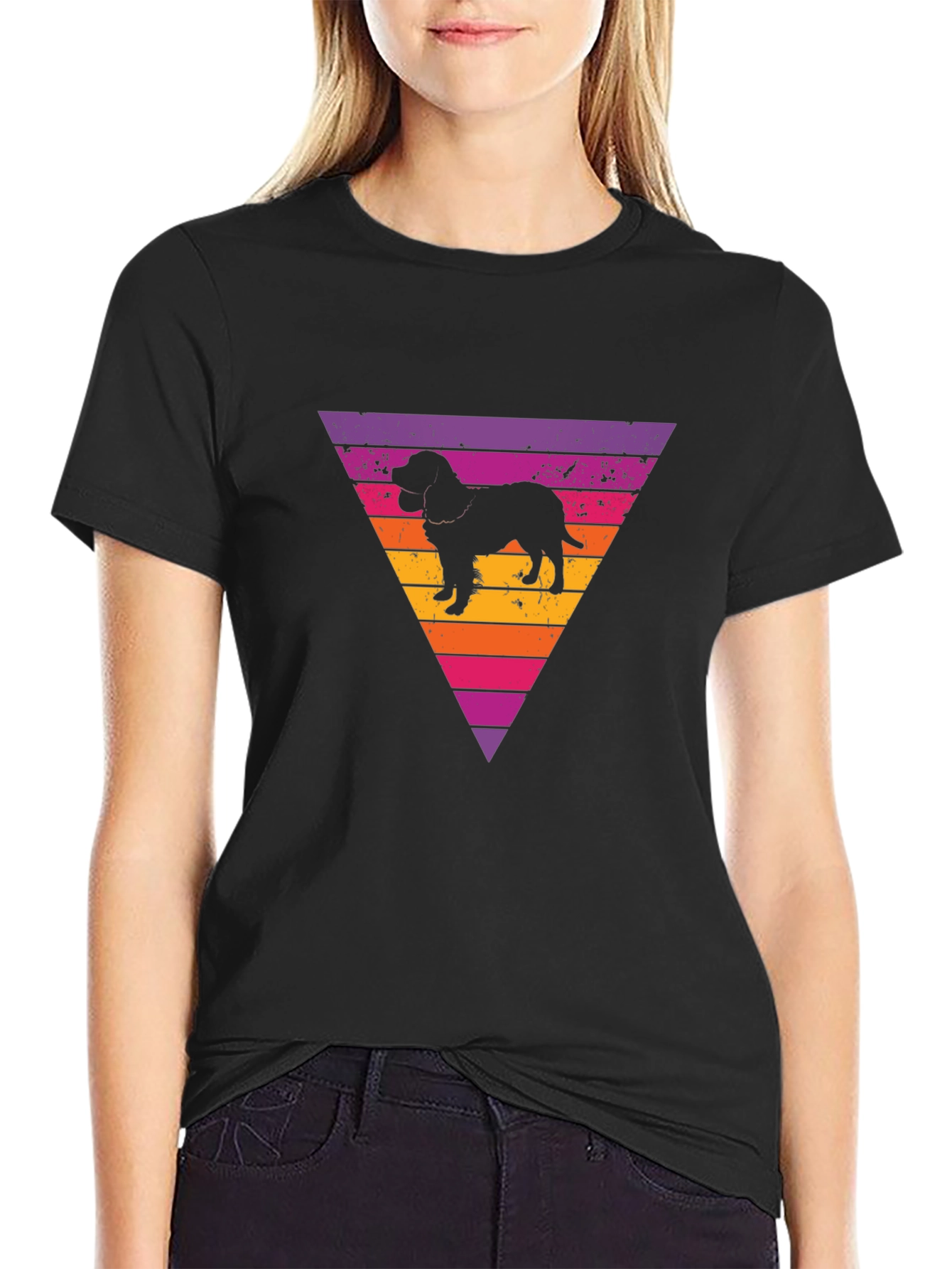 Retro Dog Silhouette Graphic Tee