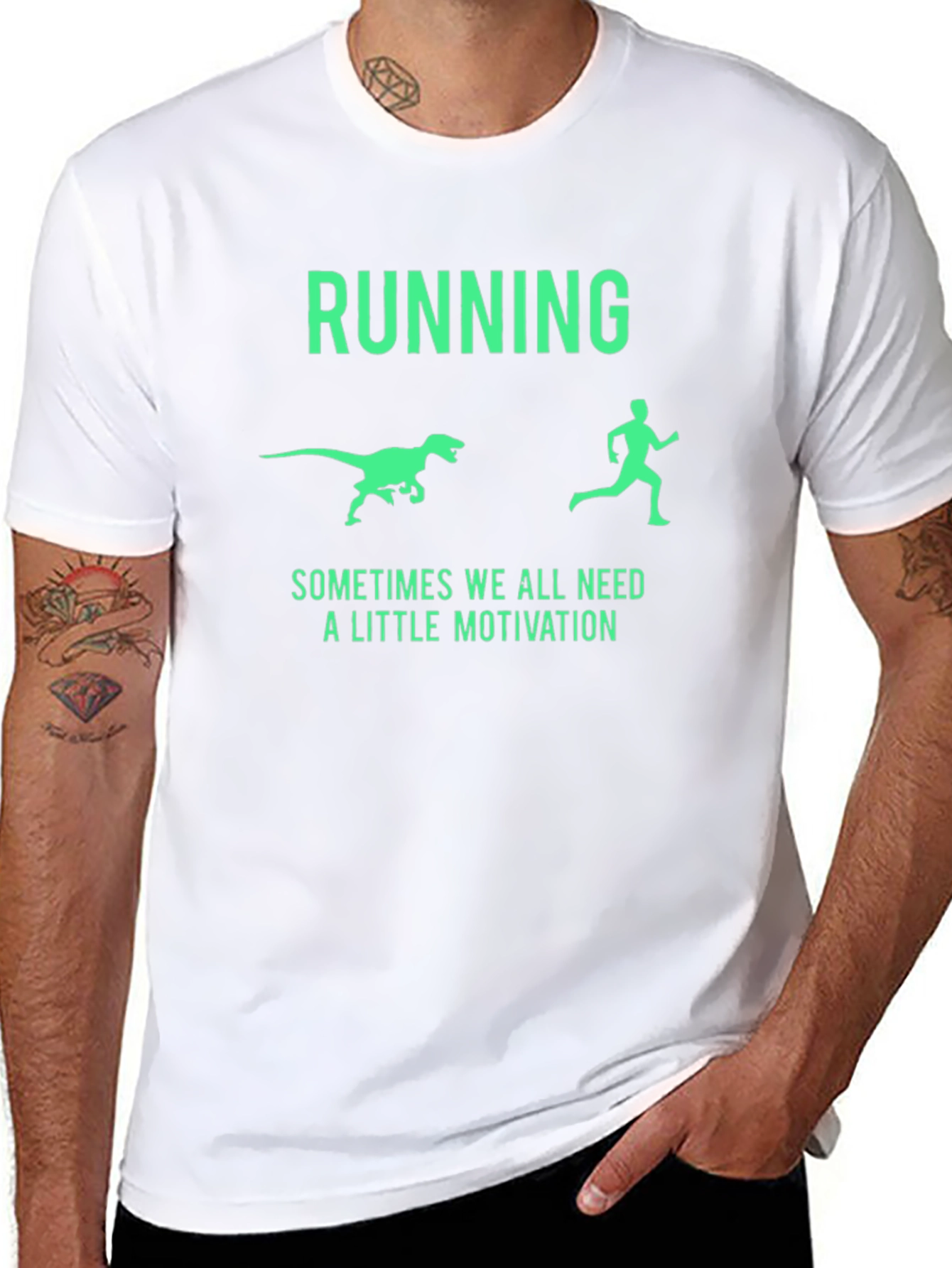 Running Dinosaur Motivation Graphic Tee