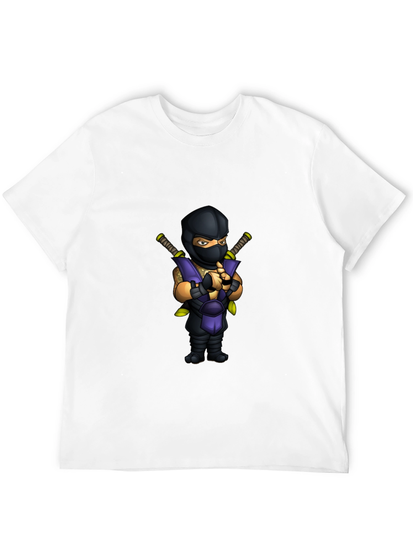 Ninja Cartoon Graphic Black T-Shirt