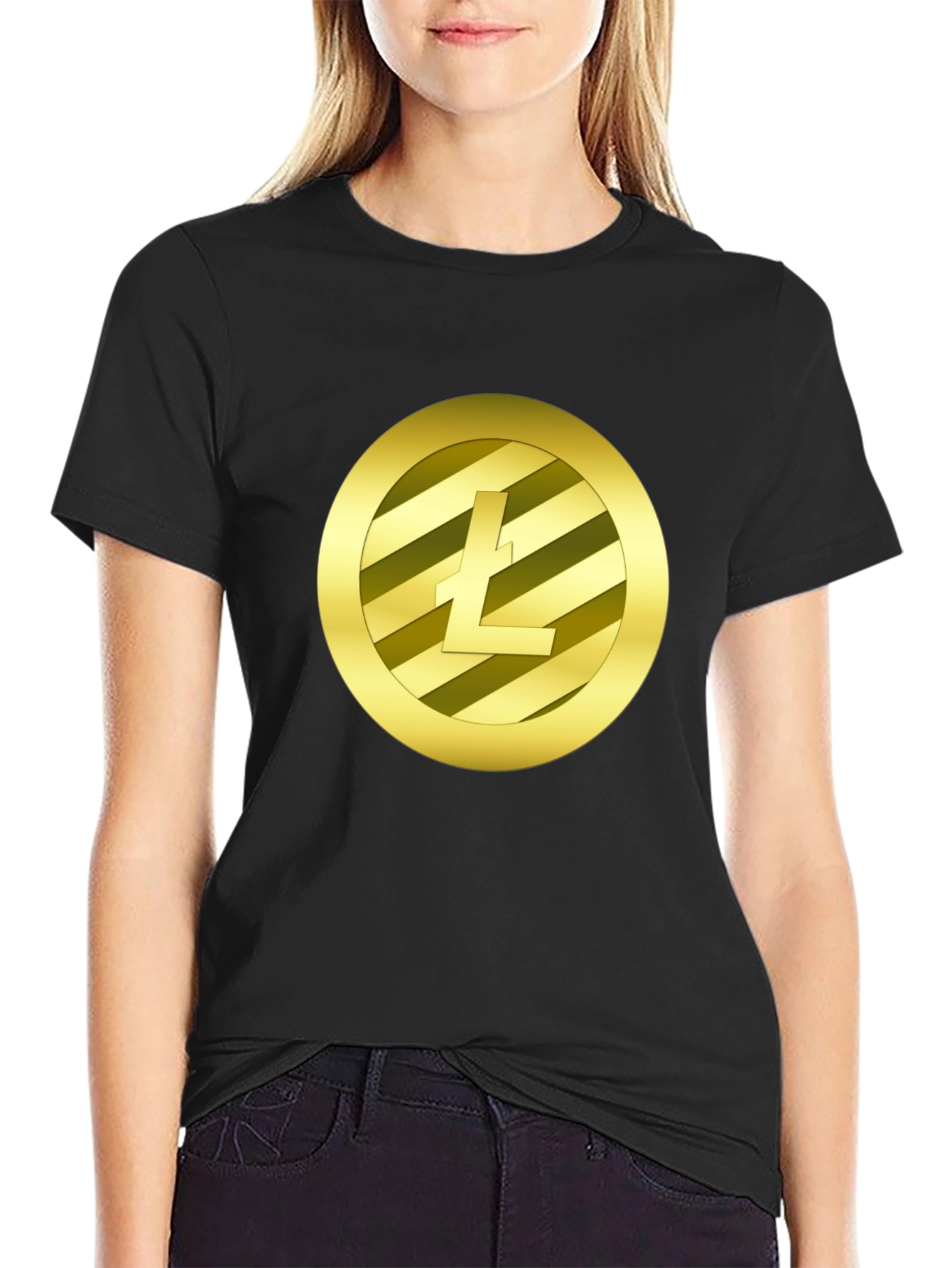 Litecoin Crypto Tee - Gold Coin Design