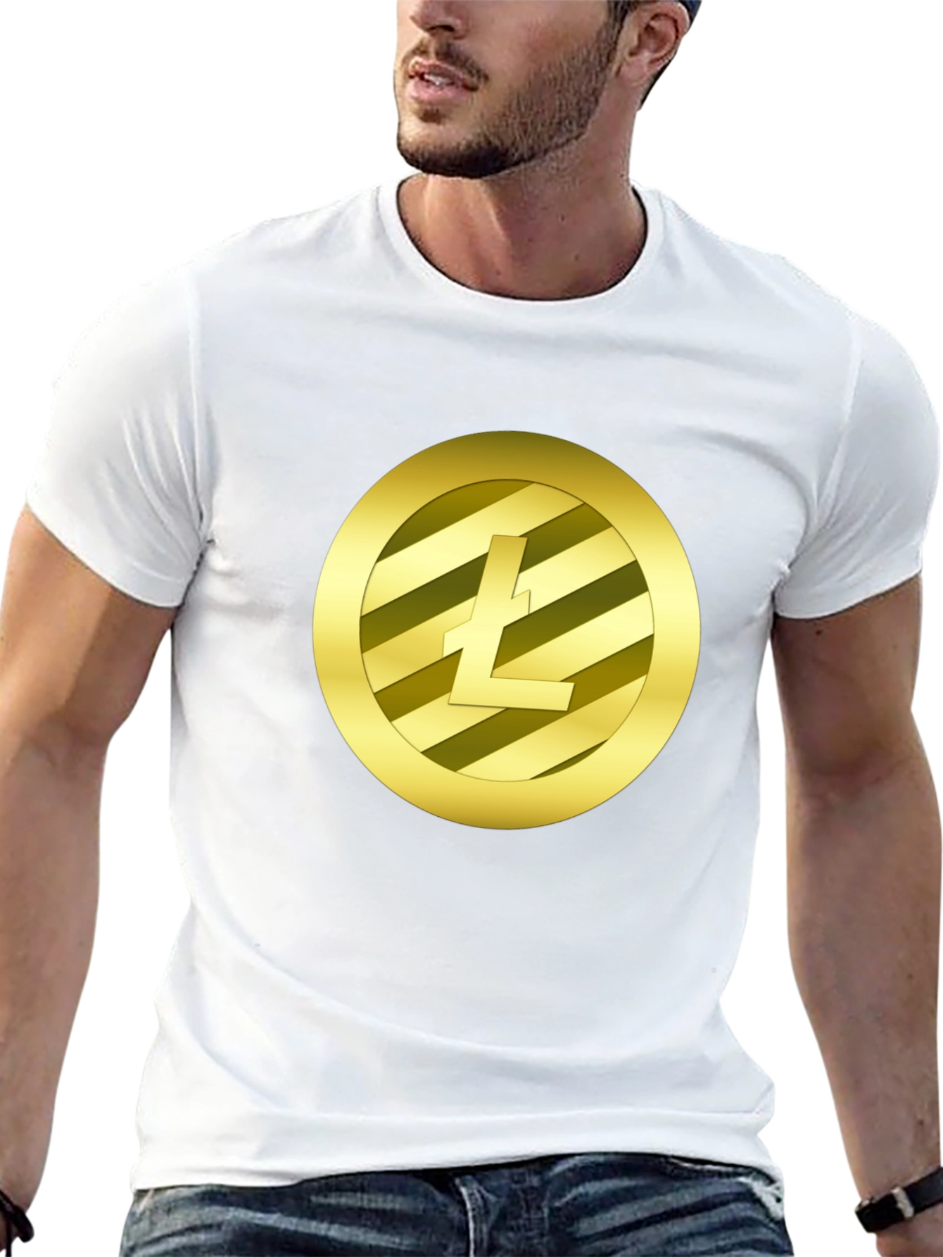 Litecoin Crypto Tee - Gold Coin Design