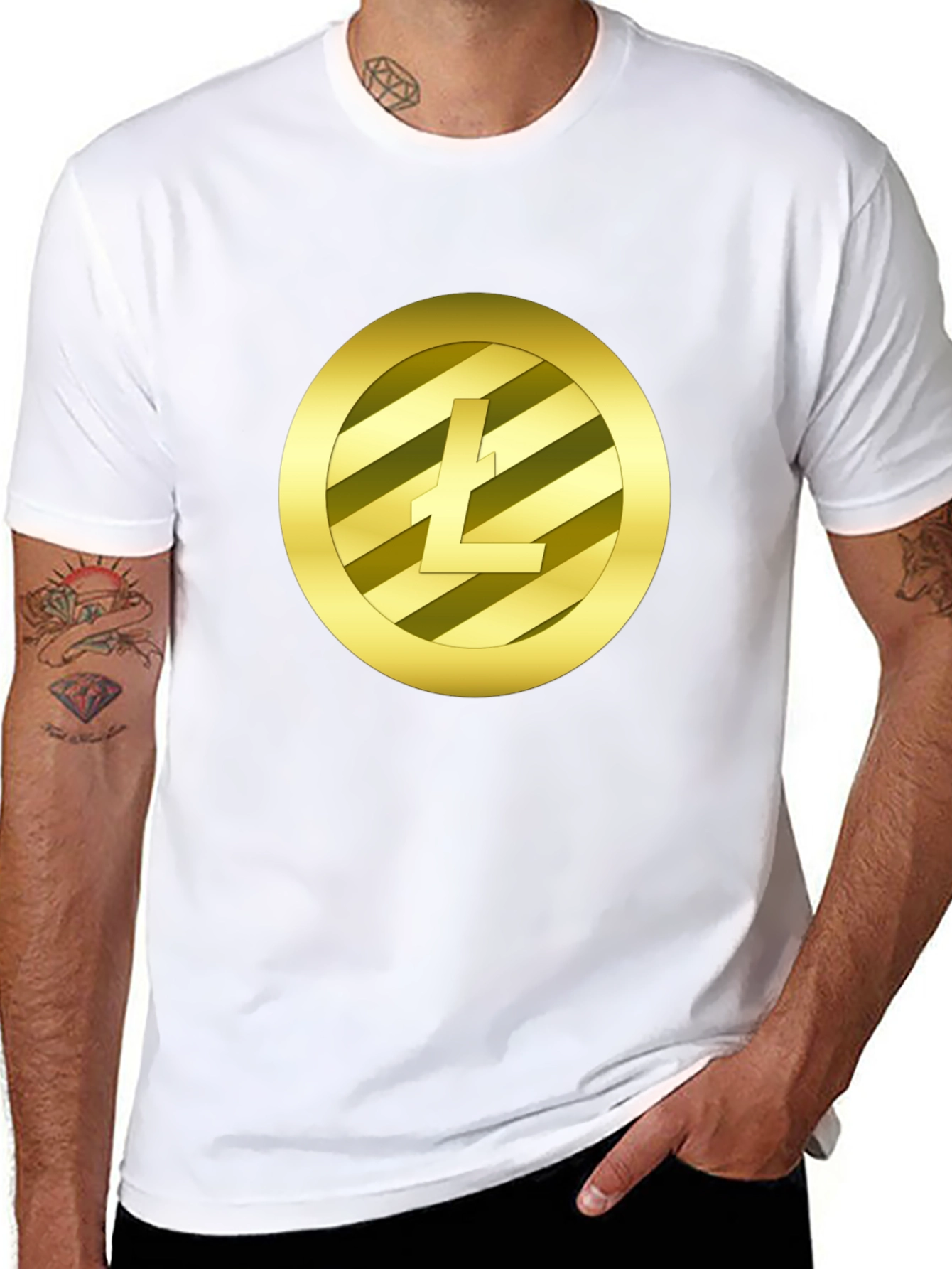 Litecoin Crypto Tee - Gold Coin Design