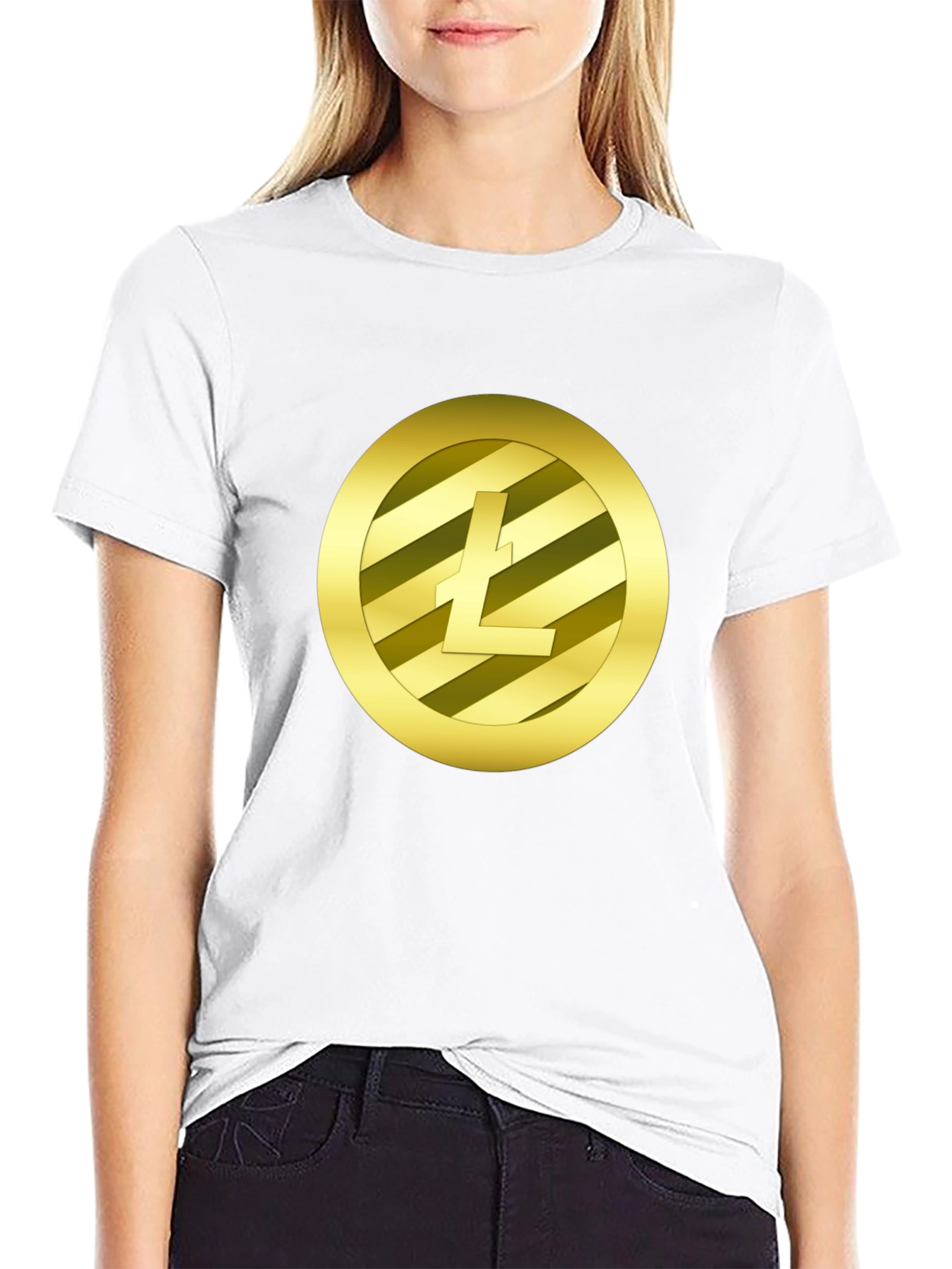 Litecoin Crypto Tee - Gold Coin Design