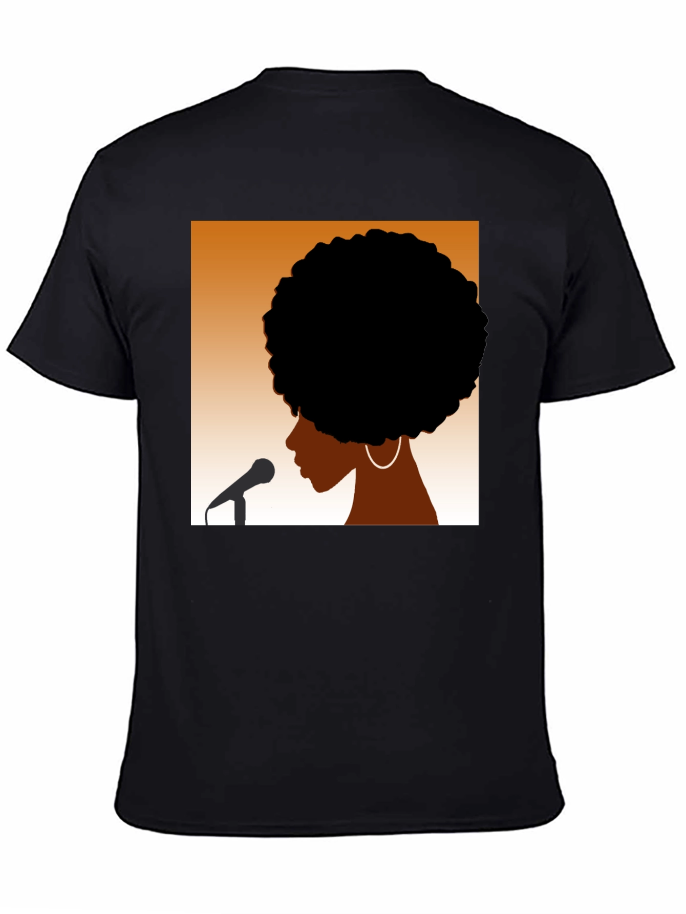 Afro Silhouette Graphic Black T-Shirt
