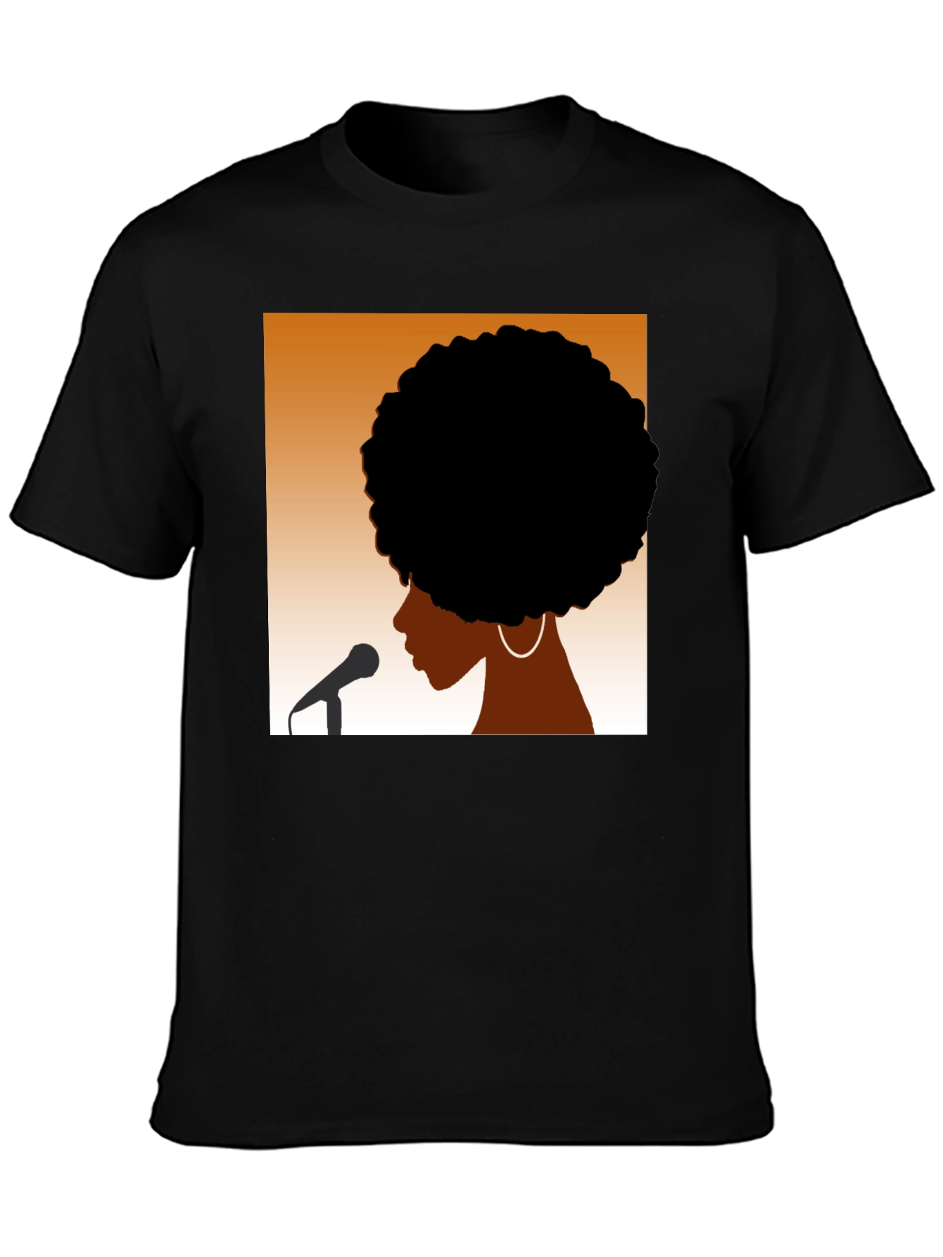Afro Silhouette Graphic Black T-Shirt