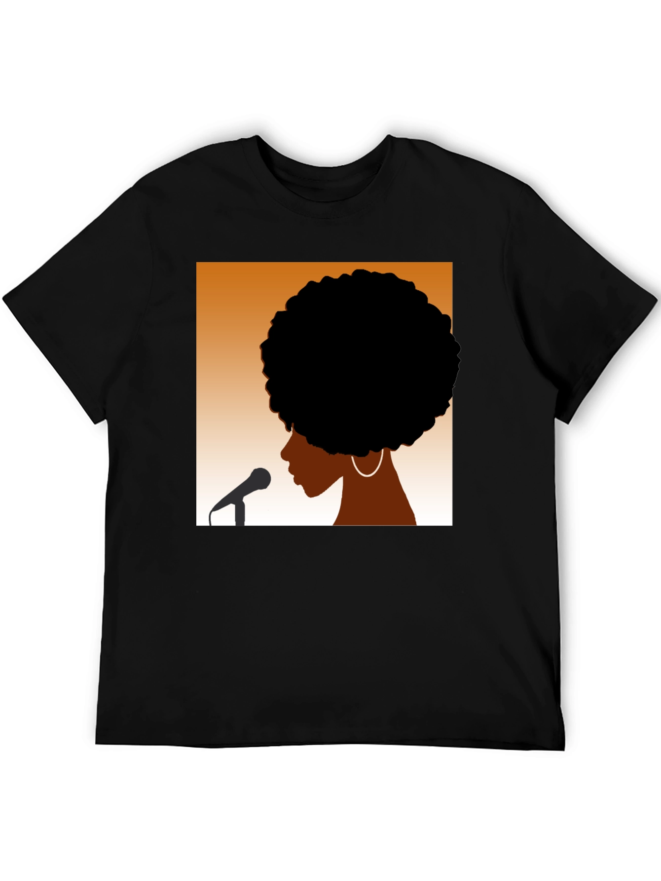 Afro Silhouette Graphic Black T-Shirt
