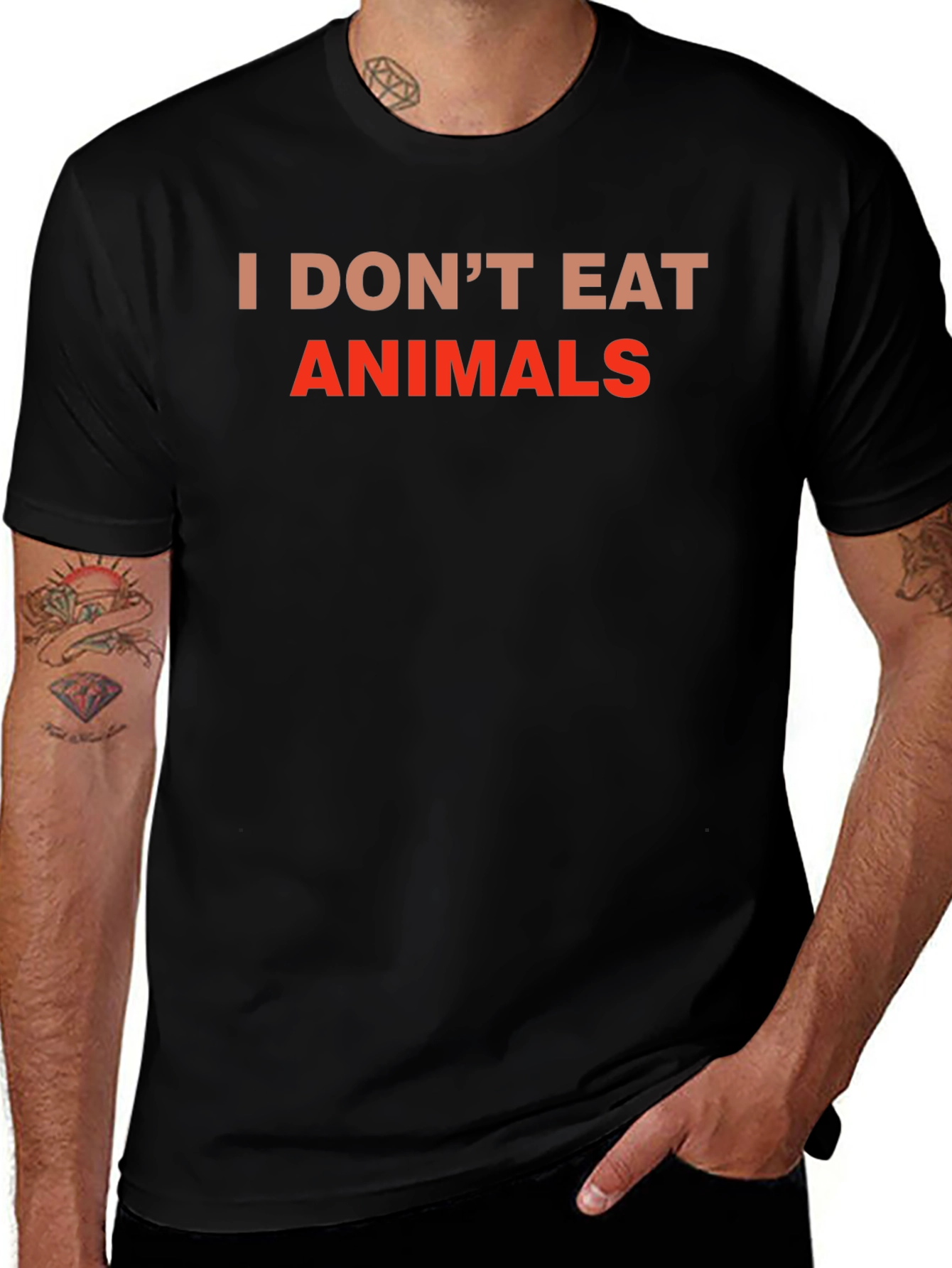 Vegan Tee: I Dont Eat Animals - Black