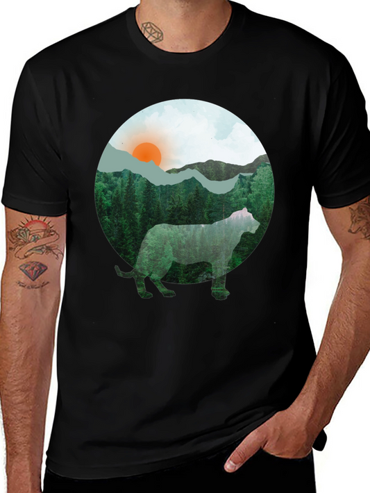 Nature Cat Graphic Tee - Black