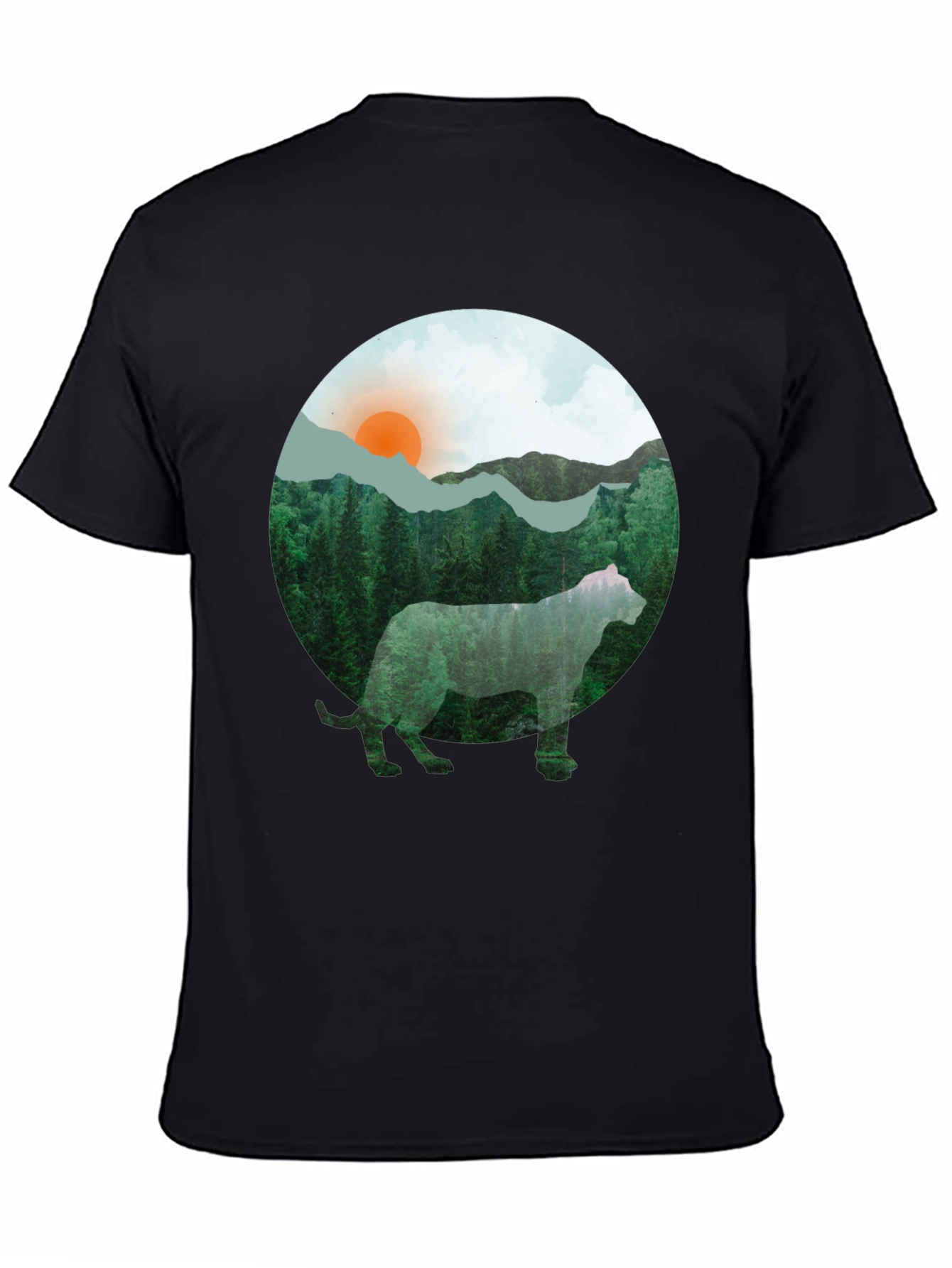 Nature Cat Graphic Tee - Black