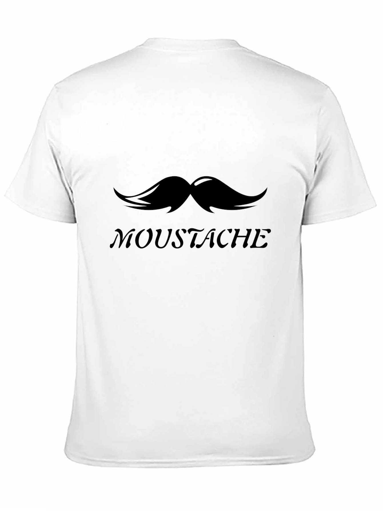 Moustache Graphic Black Tee - Classic Funny Design