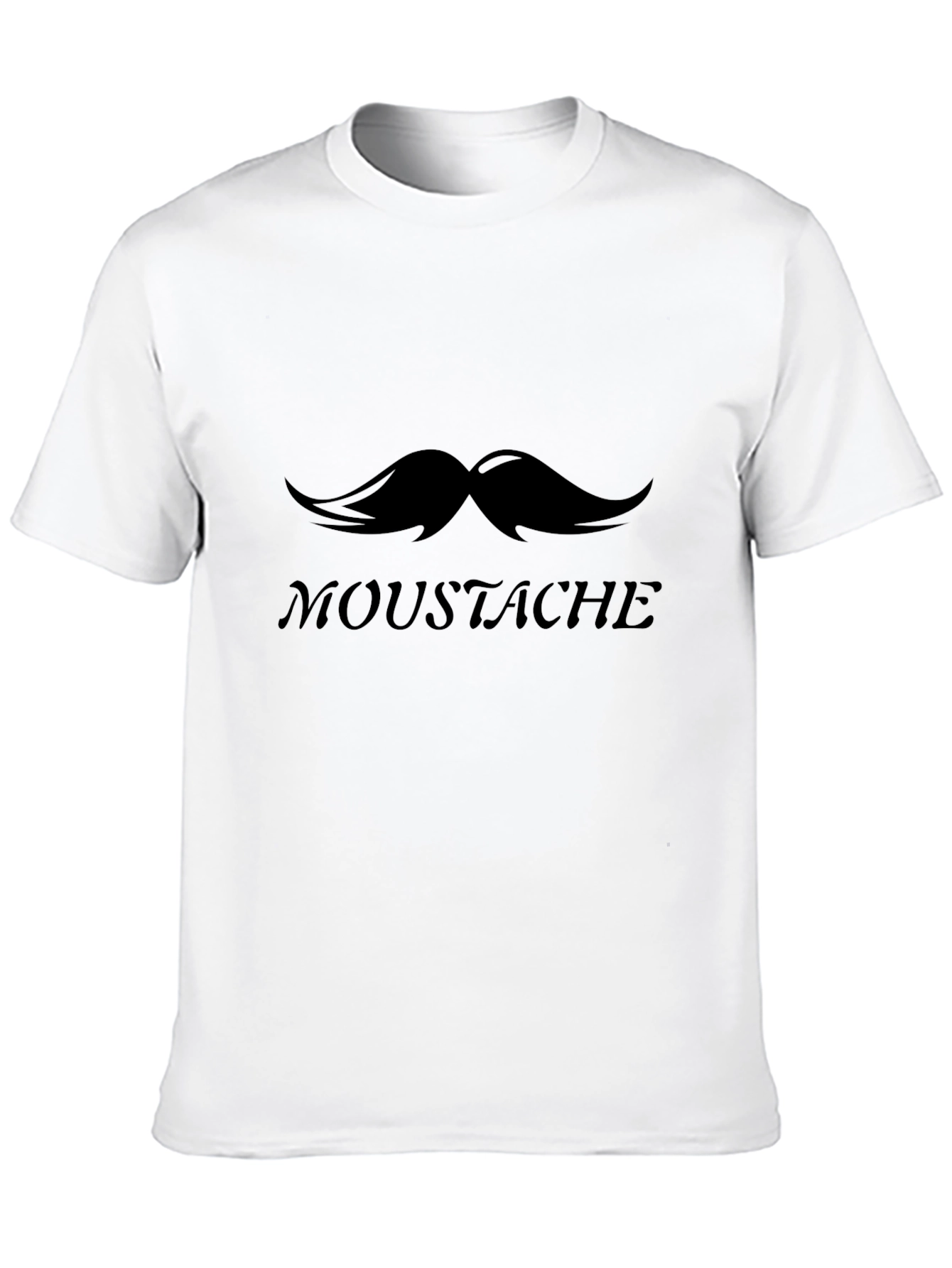 Moustache Graphic Black Tee - Classic Funny Design