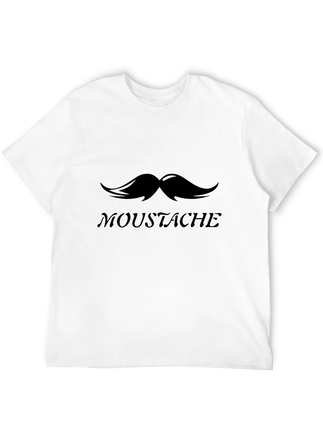 Moustache Graphic Black Tee - Classic Funny Design
