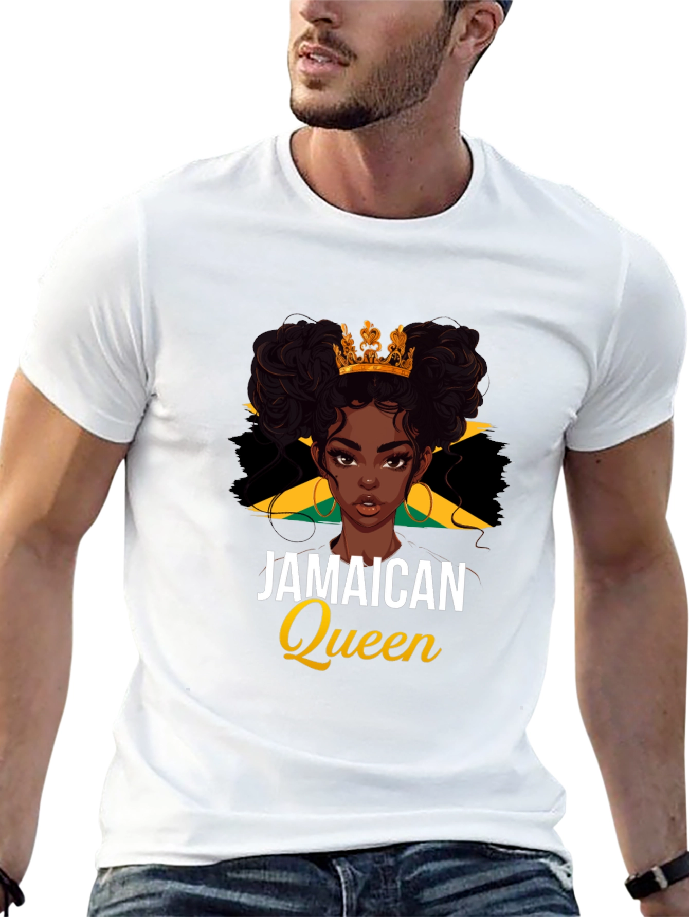 Jamaican Queen Black T-Shirt - Womens Pride