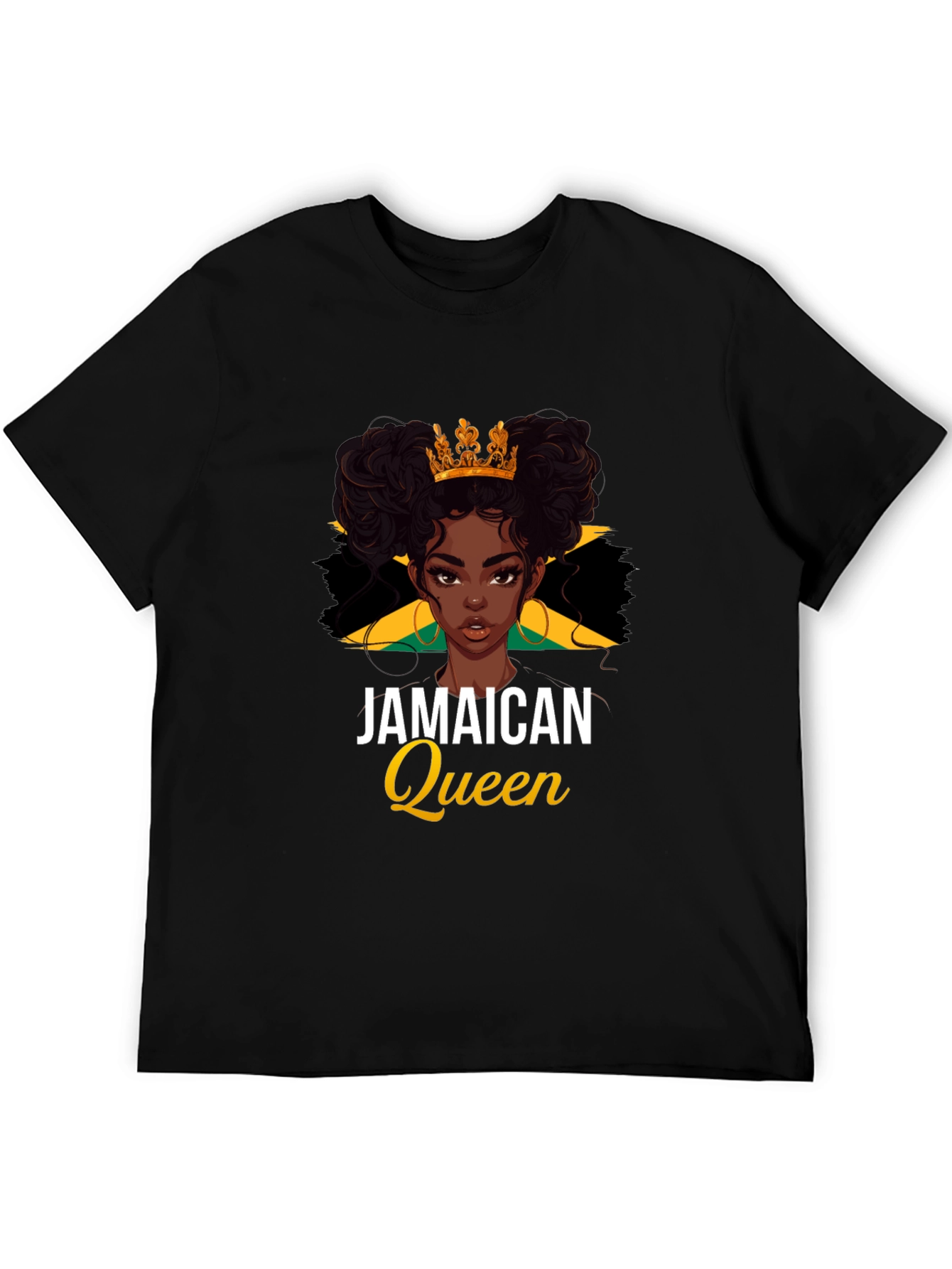 Jamaican Queen Black T-Shirt - Womens Pride