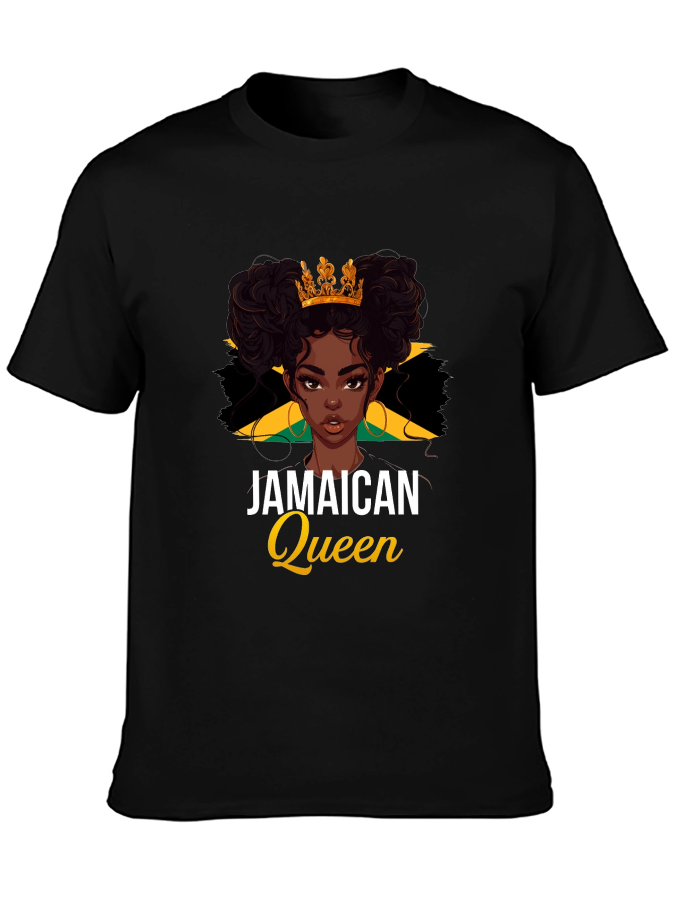 Jamaican Queen Black T-Shirt - Womens Pride