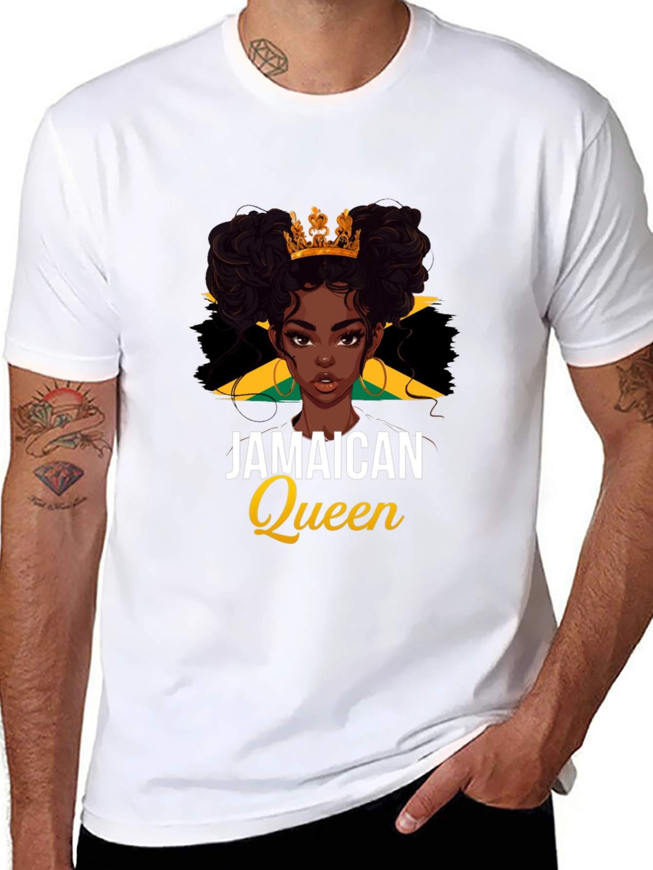 Jamaican Queen Black T-Shirt - Womens Pride