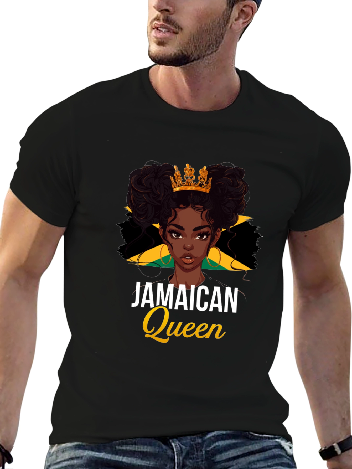 Jamaican Queen Black T-Shirt - Womens Pride