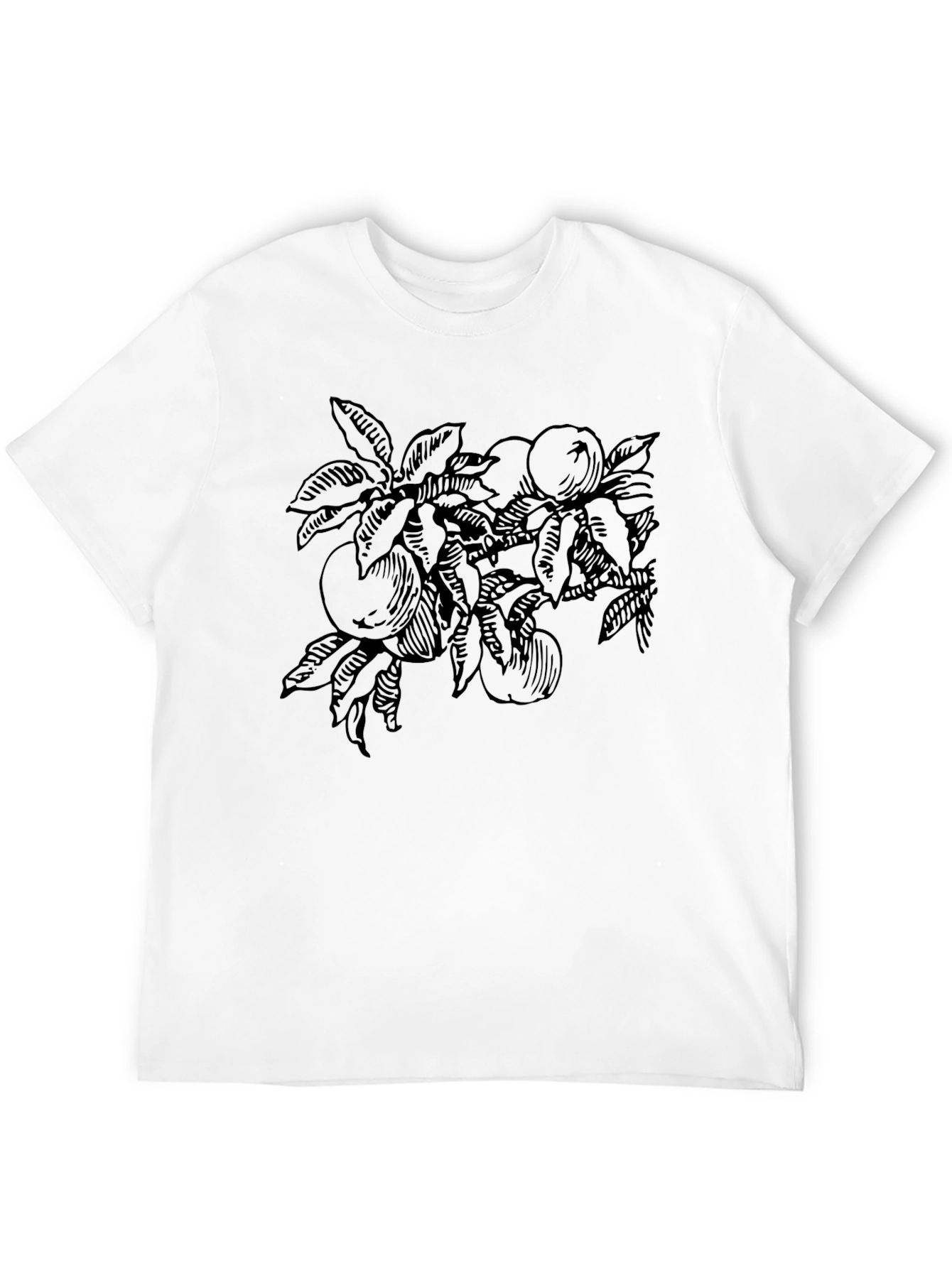 Fruit Tree Graphic Tee - Stylish Black T-Shirt