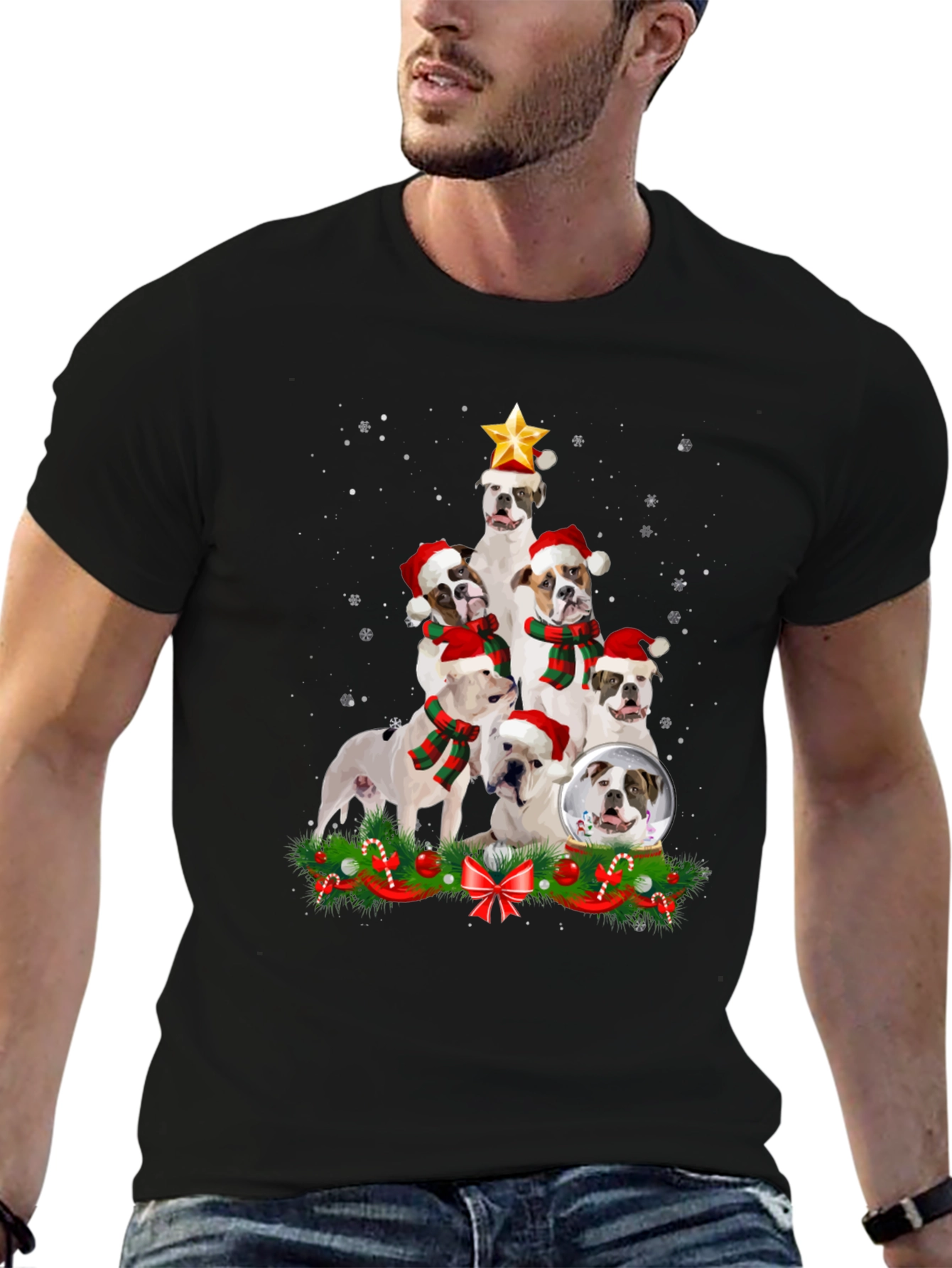 Bulldog Christmas Tree T-Shirt