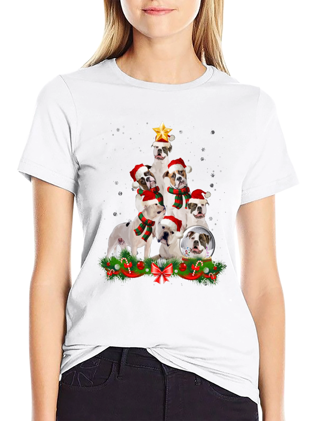 Bulldog Christmas Tree T-Shirt