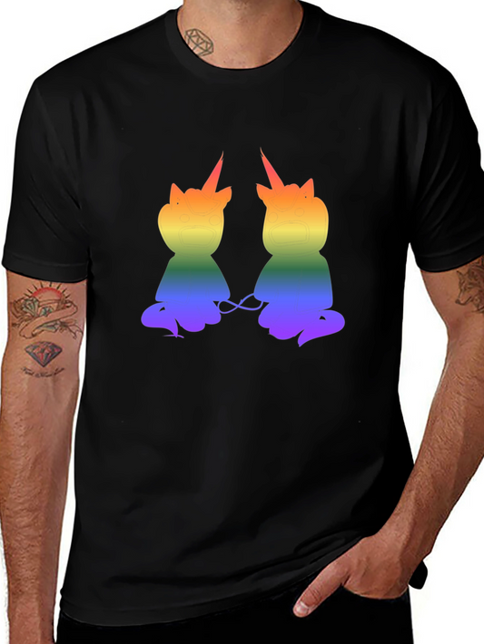 Rainbow Unicorn Cat Graphic T-Shirt