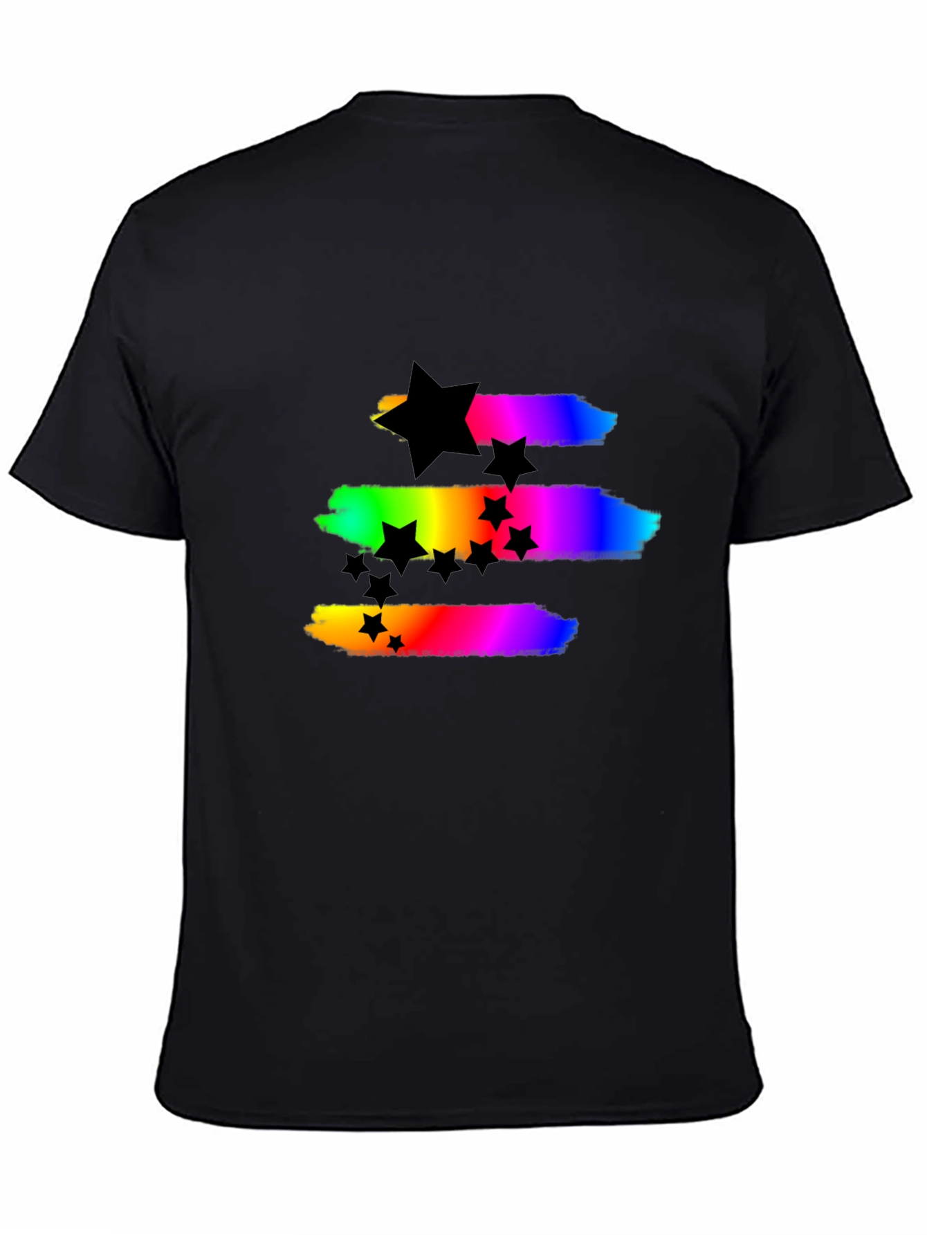 Rainbow Stars Black T-Shirt