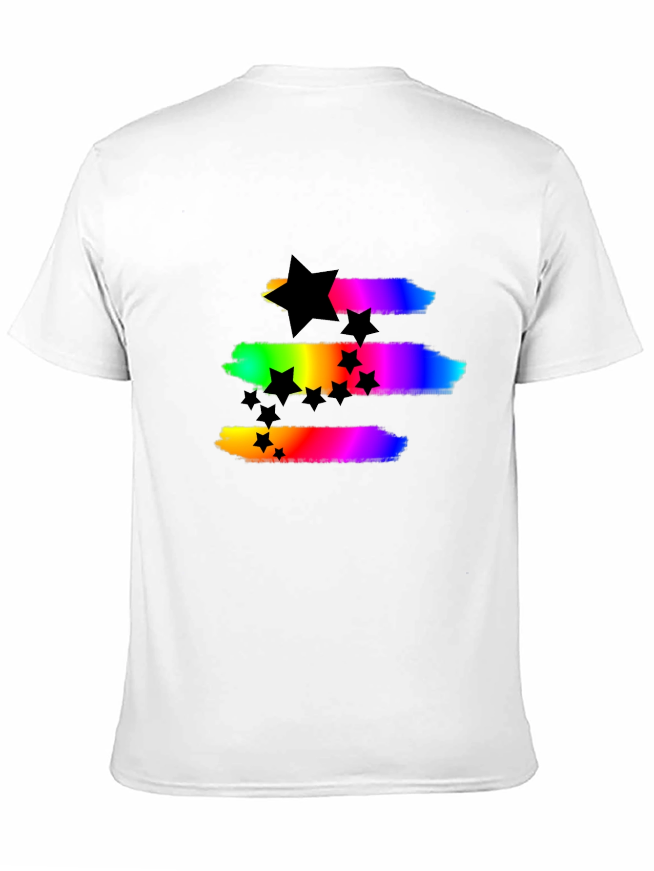 Rainbow Stars Black T-Shirt