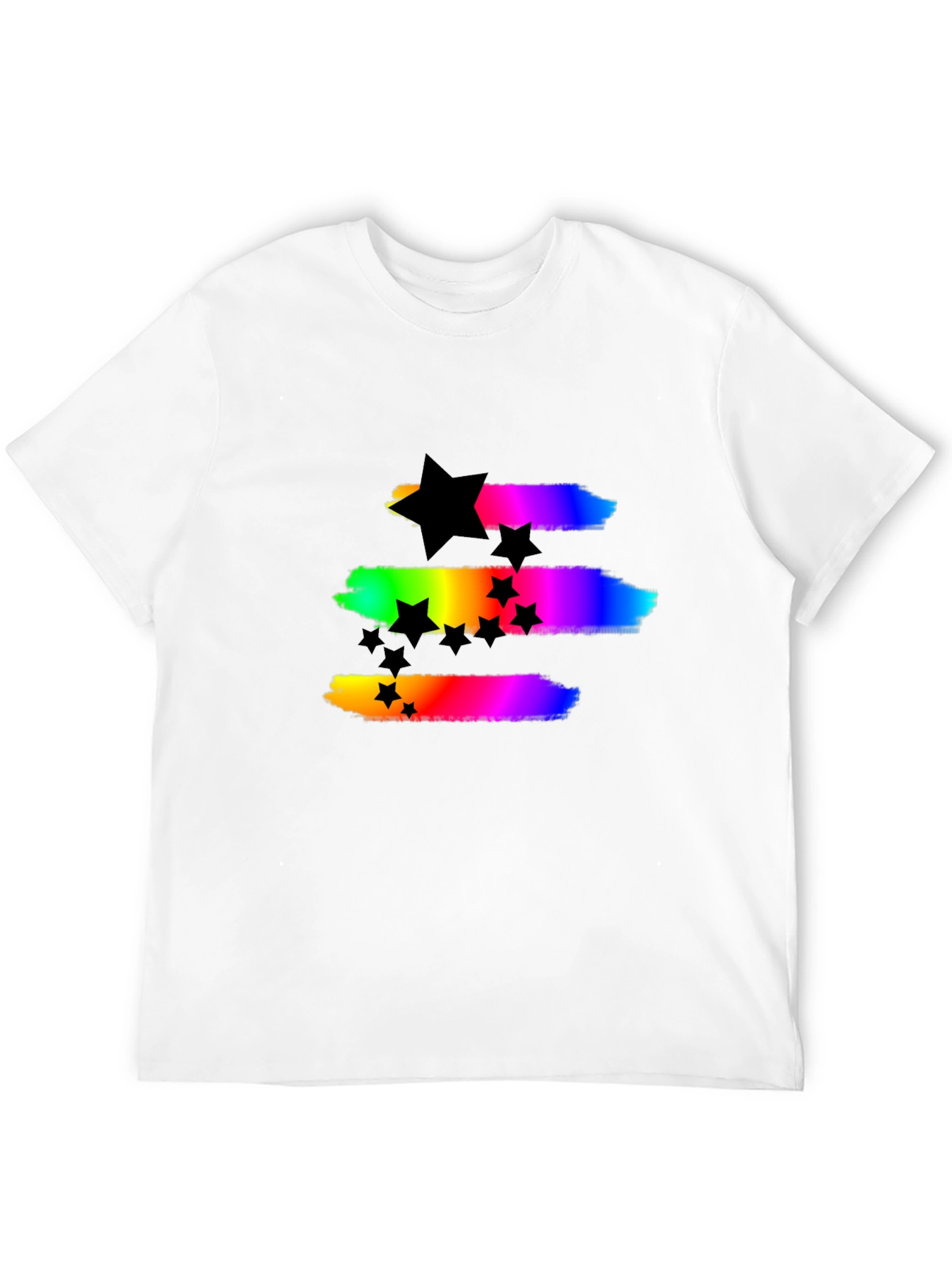 Rainbow Stars Black T-Shirt