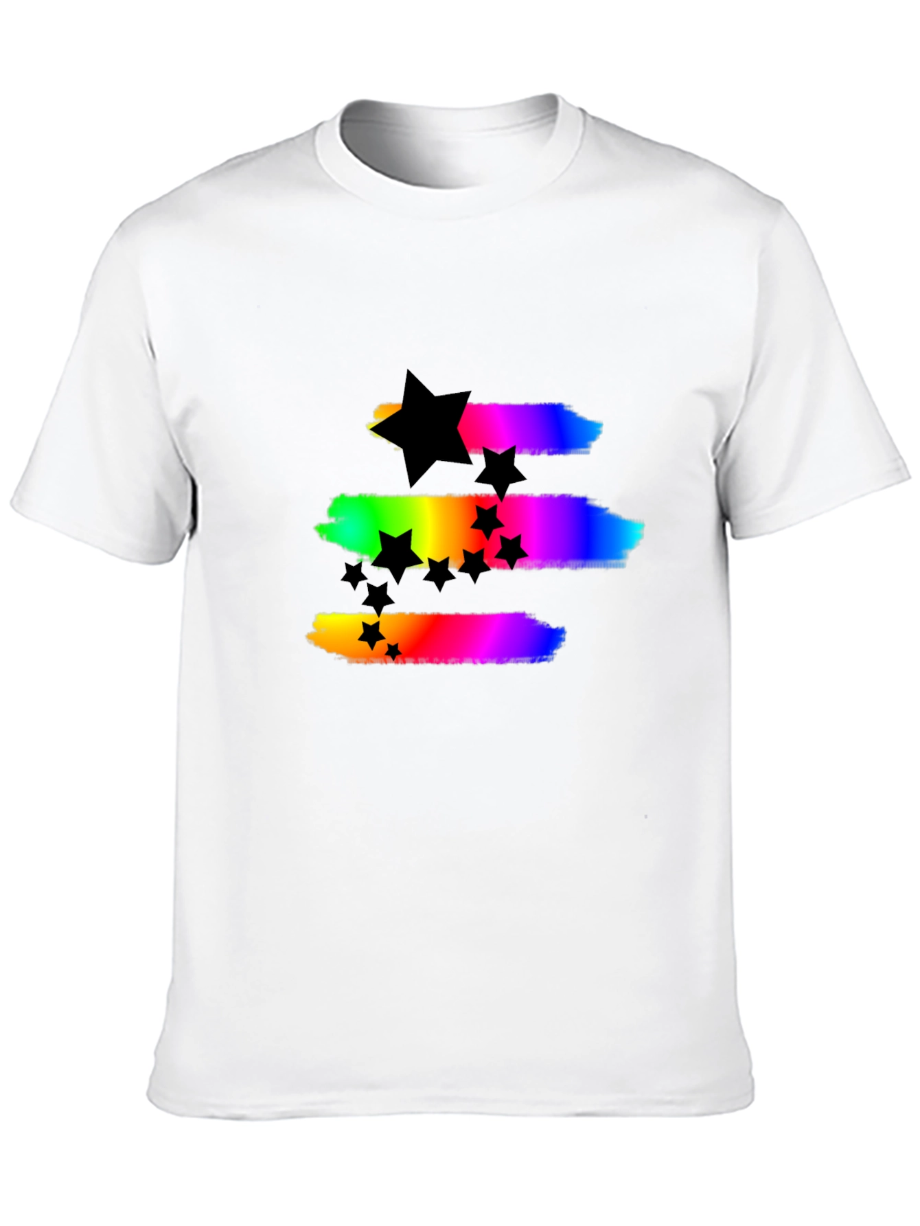 Rainbow Stars Black T-Shirt