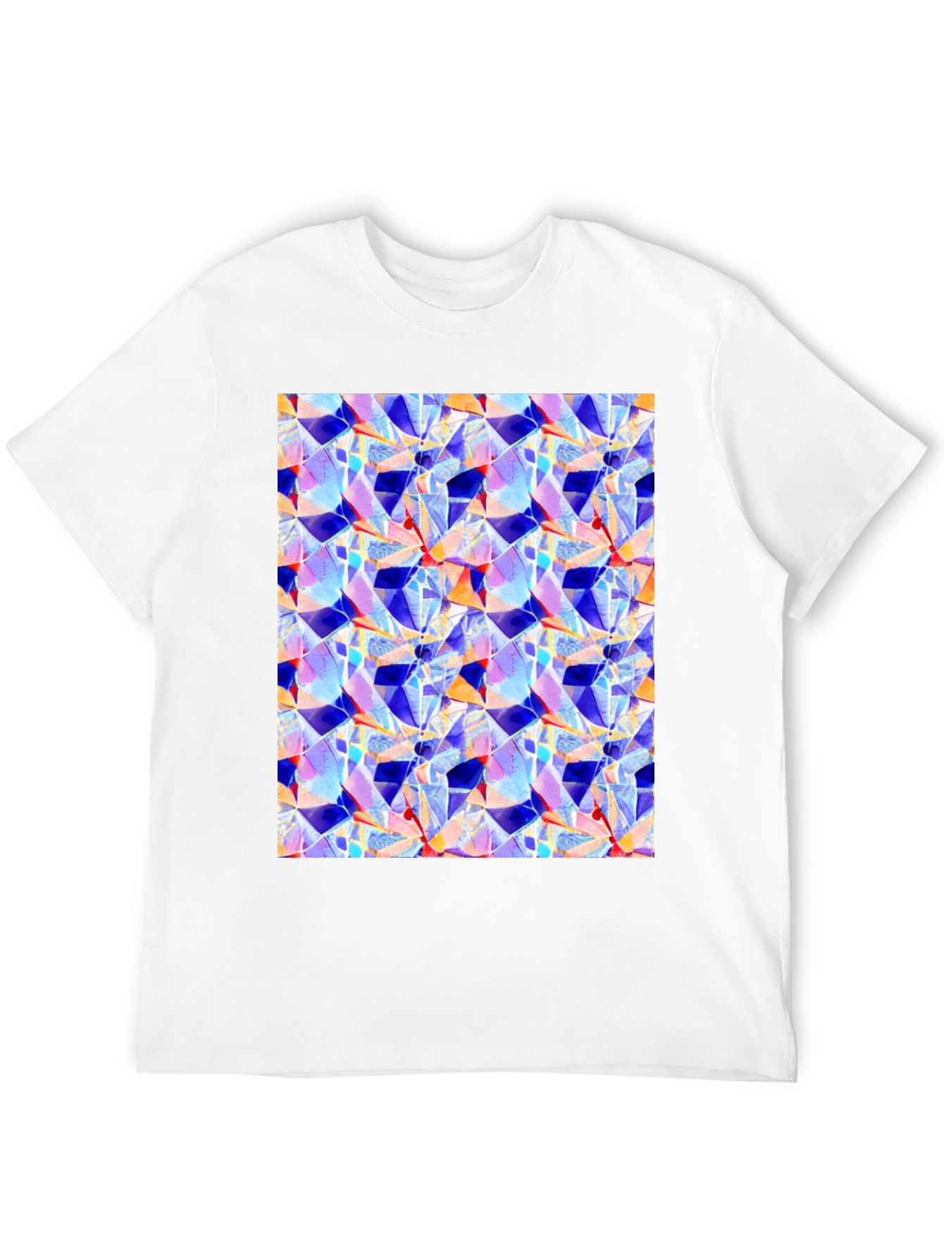 Abstract Geometric Print Black T-Shirt