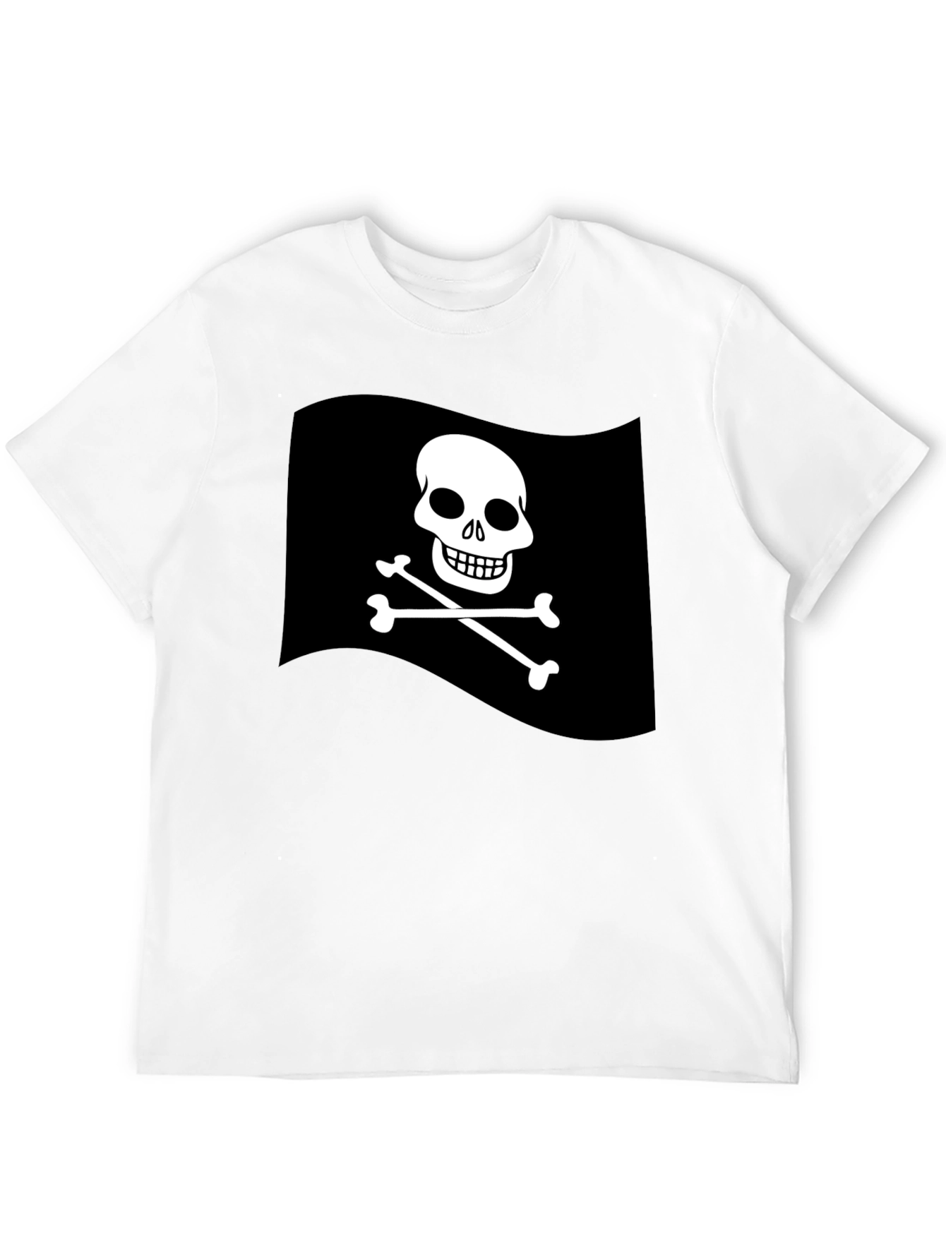 Mens Black Pirate Skull & Crossbones Graphic T-Shirt
