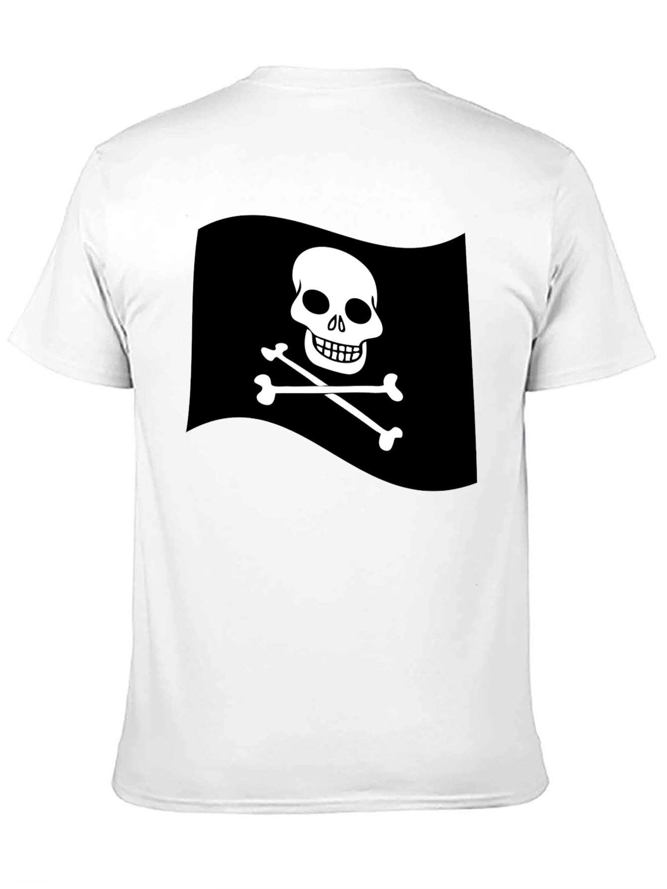 Mens Black Pirate Skull & Crossbones Graphic T-Shirt