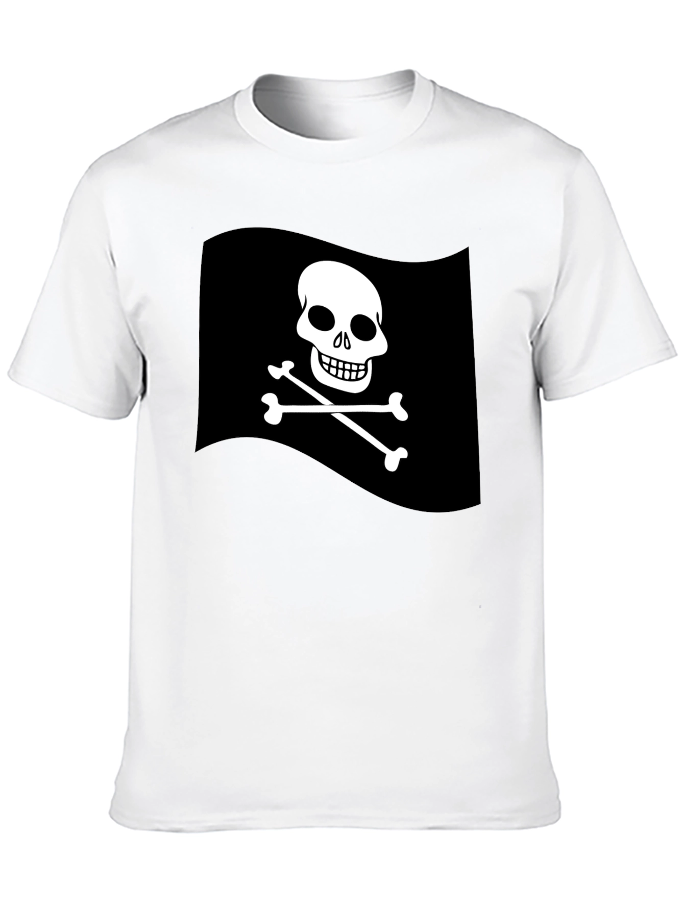 Mens Black Pirate Skull & Crossbones Graphic T-Shirt