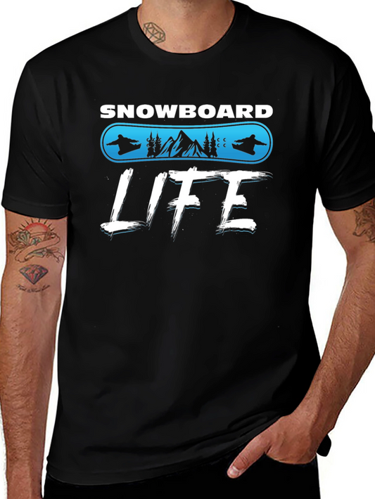 Snowboard Life Black Graphic Tee