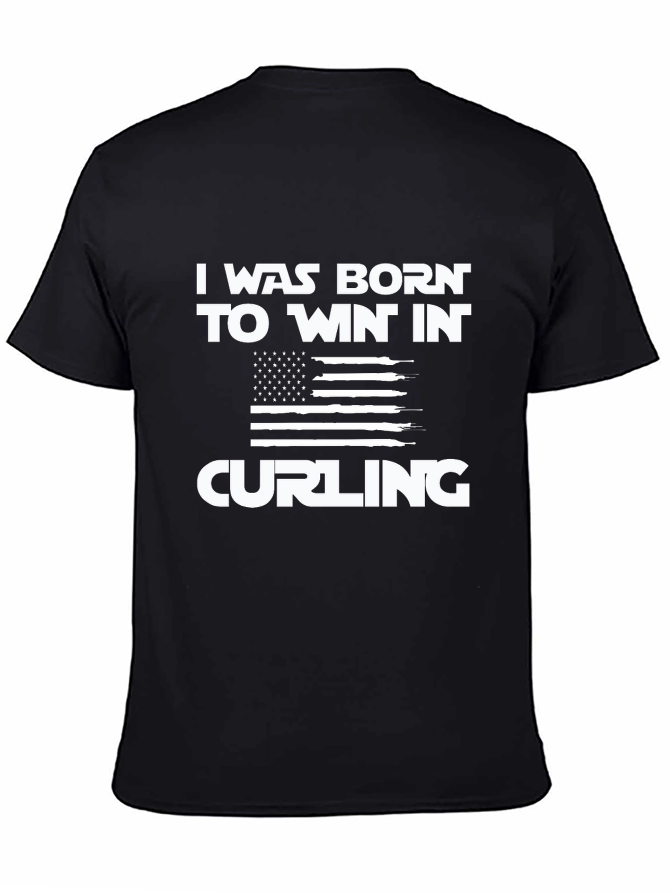 Born to Win Curling T-Shirt - Patriotic Design