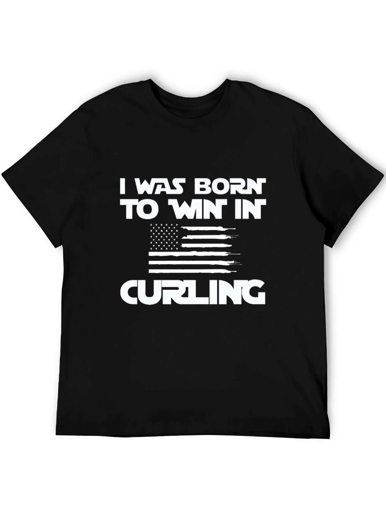 Born to Win Curling T-Shirt - Patriotic Design