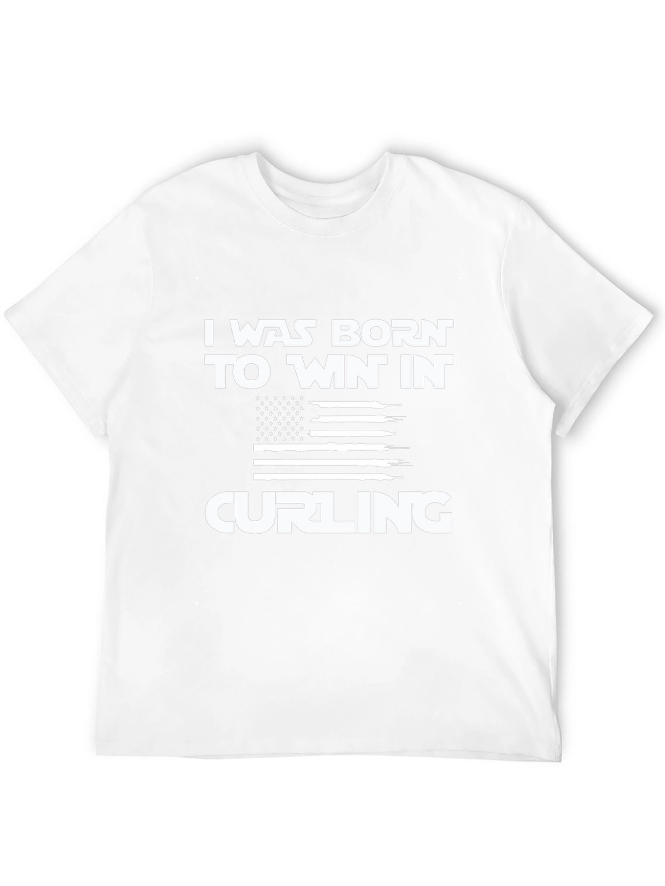 Born to Win Curling T-Shirt - Patriotic Design