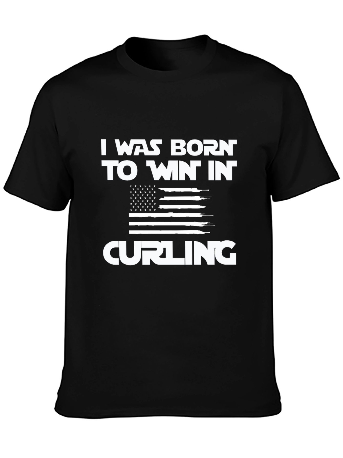 Born to Win Curling T-Shirt - Patriotic Design