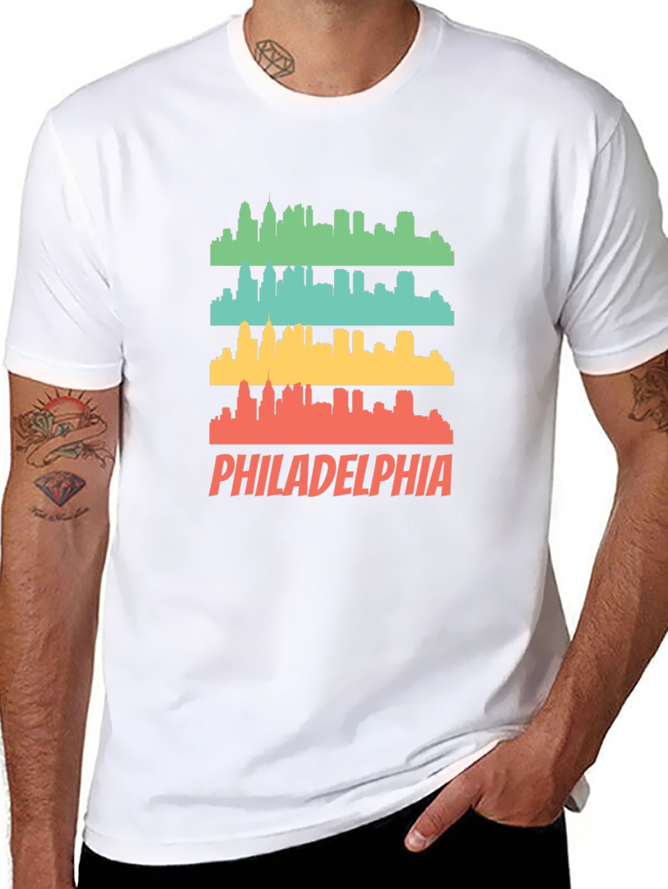 Philadelphia Skyline Mens Graphic Tee