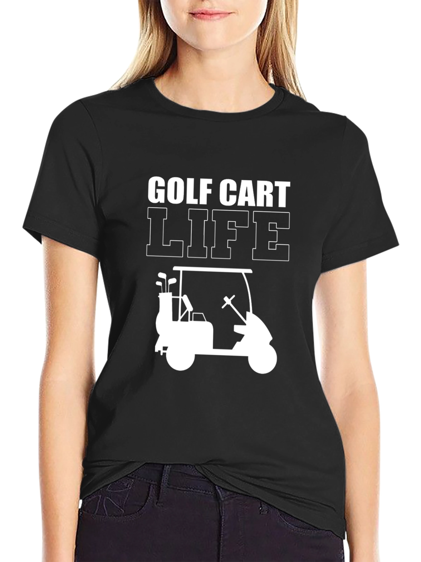 Golf Cart Life Tee - Black Graphic T-Shirt