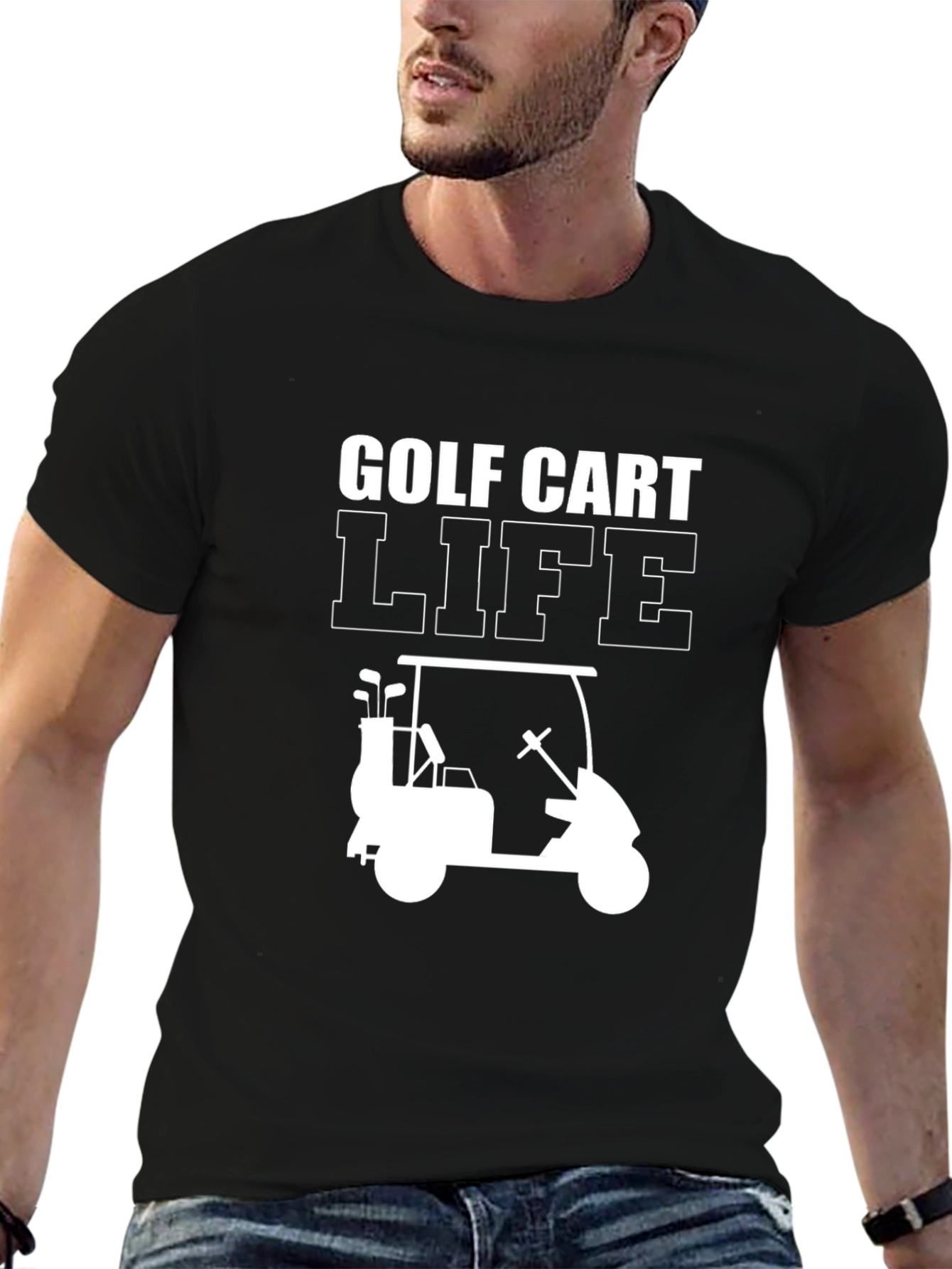 Golf Cart Life Tee - Black Graphic T-Shirt