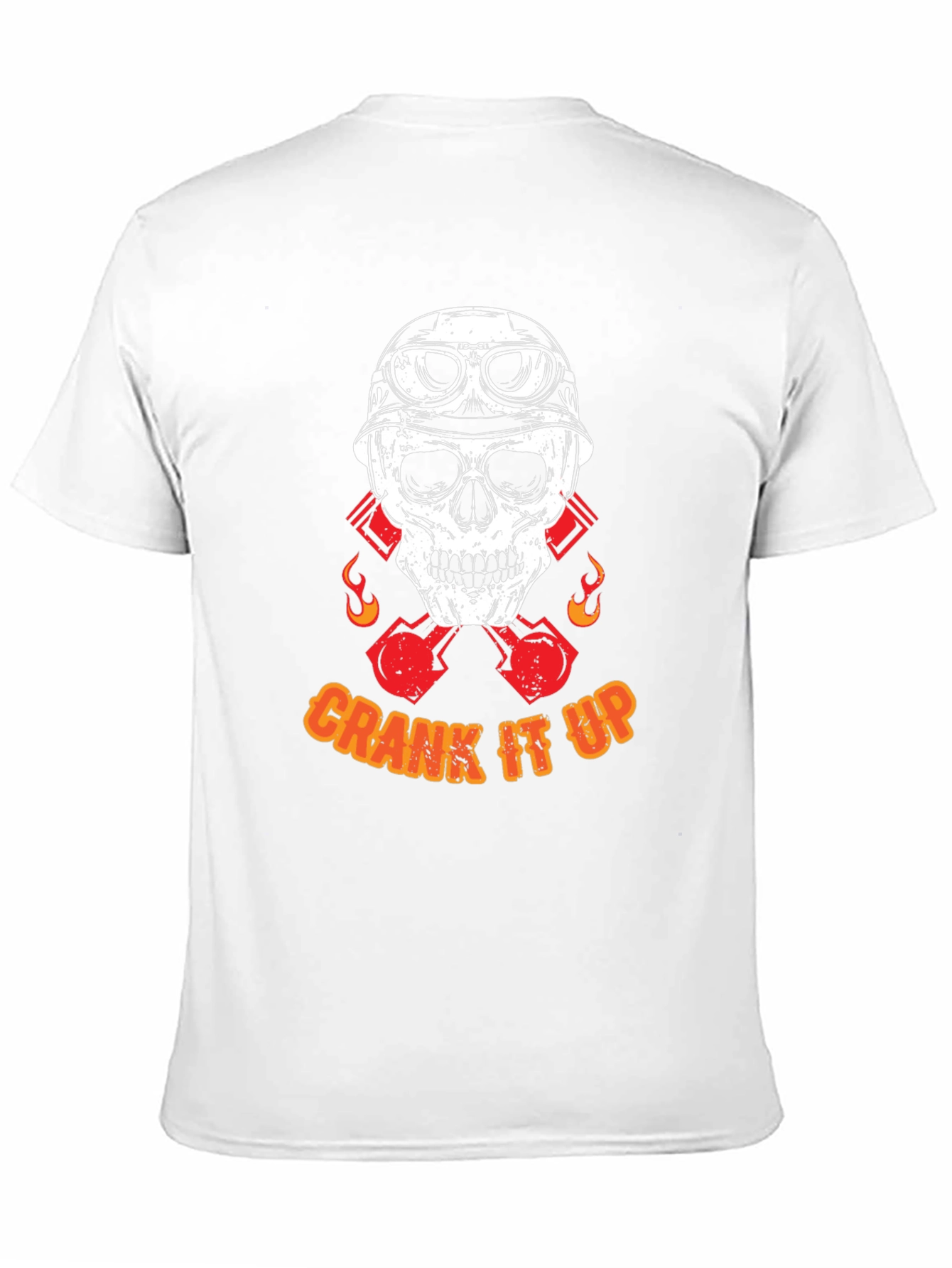 Crank It Up Biker Skull Graphic T-Shirt
