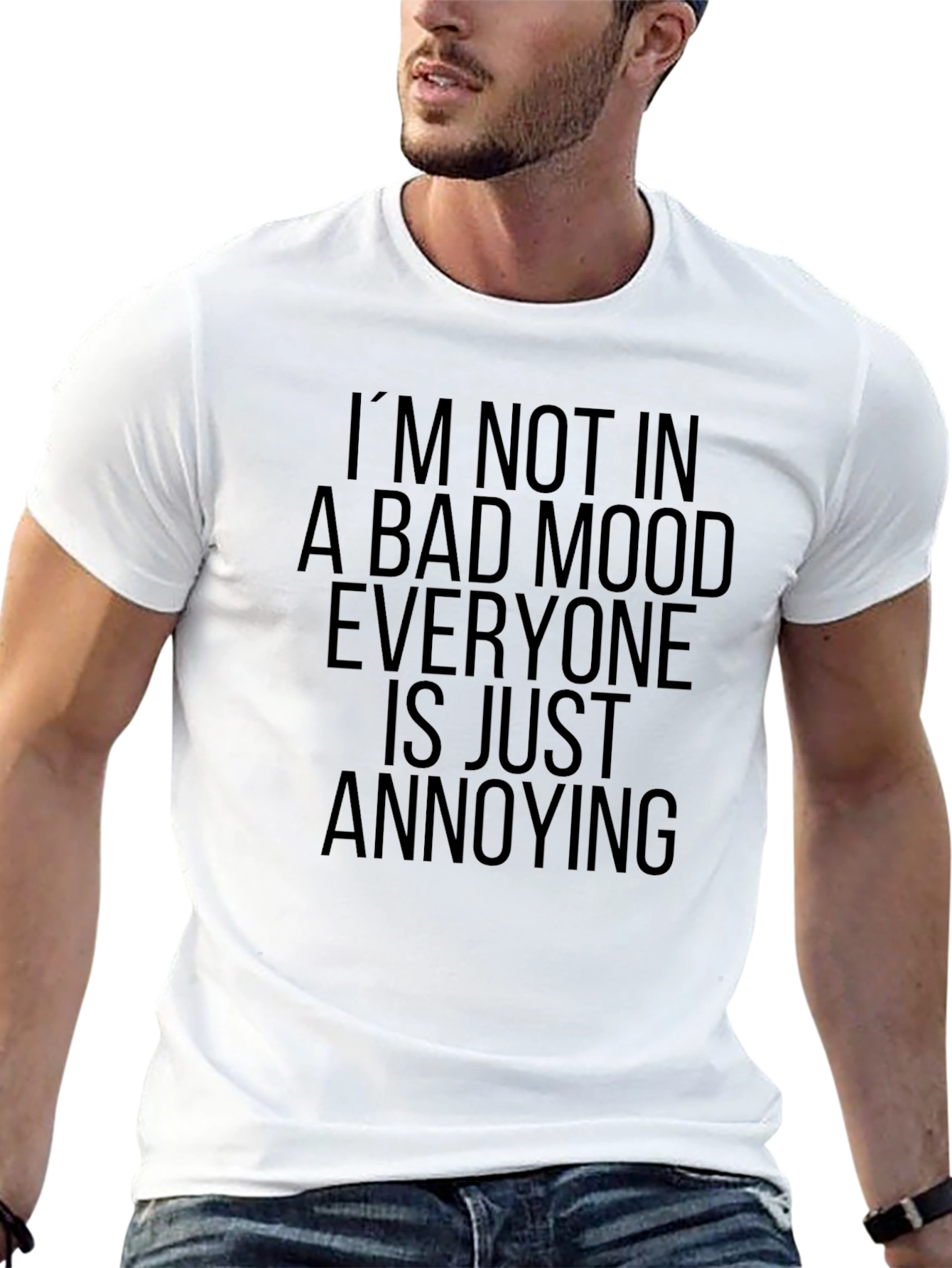 Funny Not in a Bad Mood Black Graphic Tee