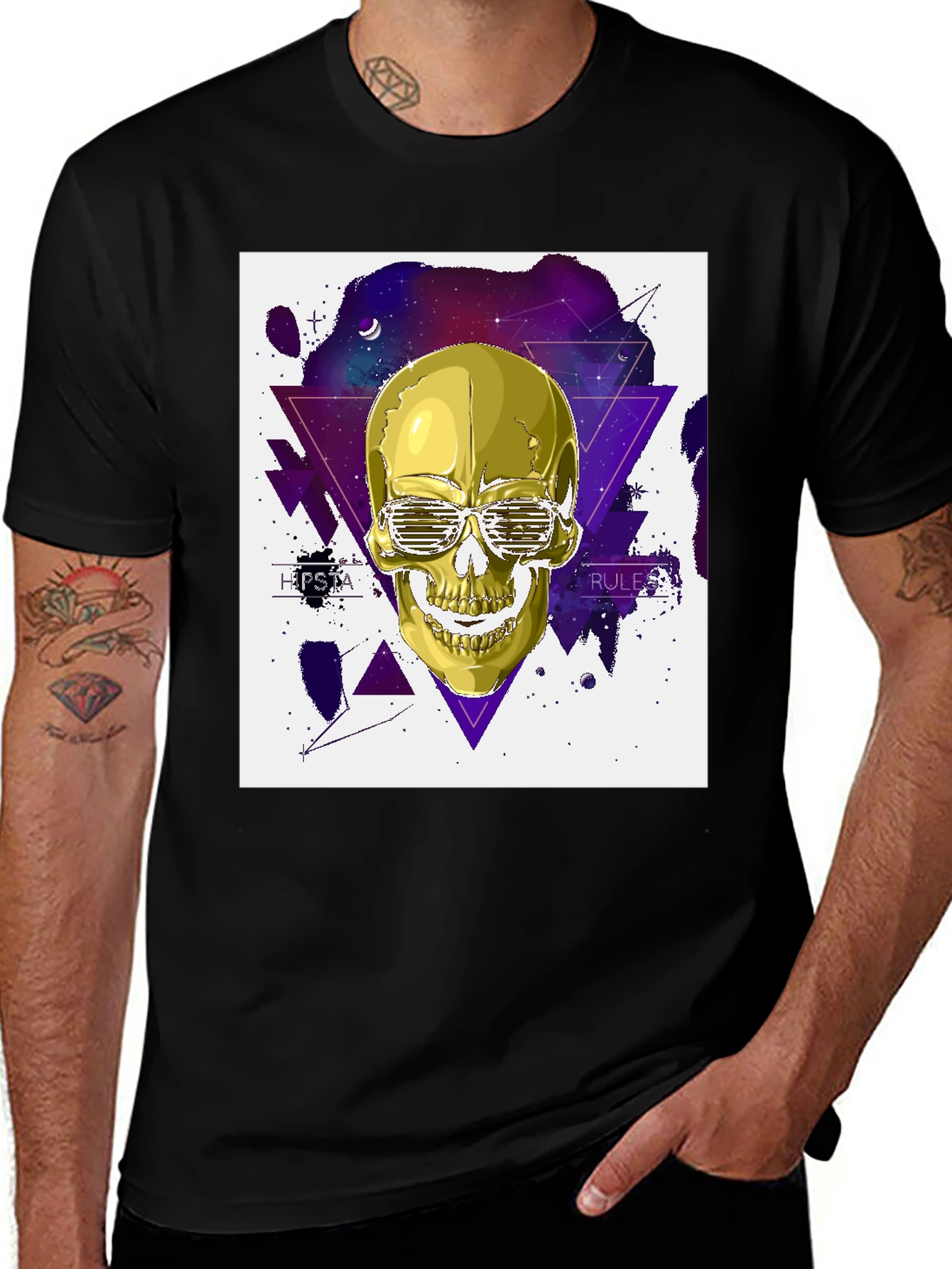 Golden Skull Hipster T-Shirt