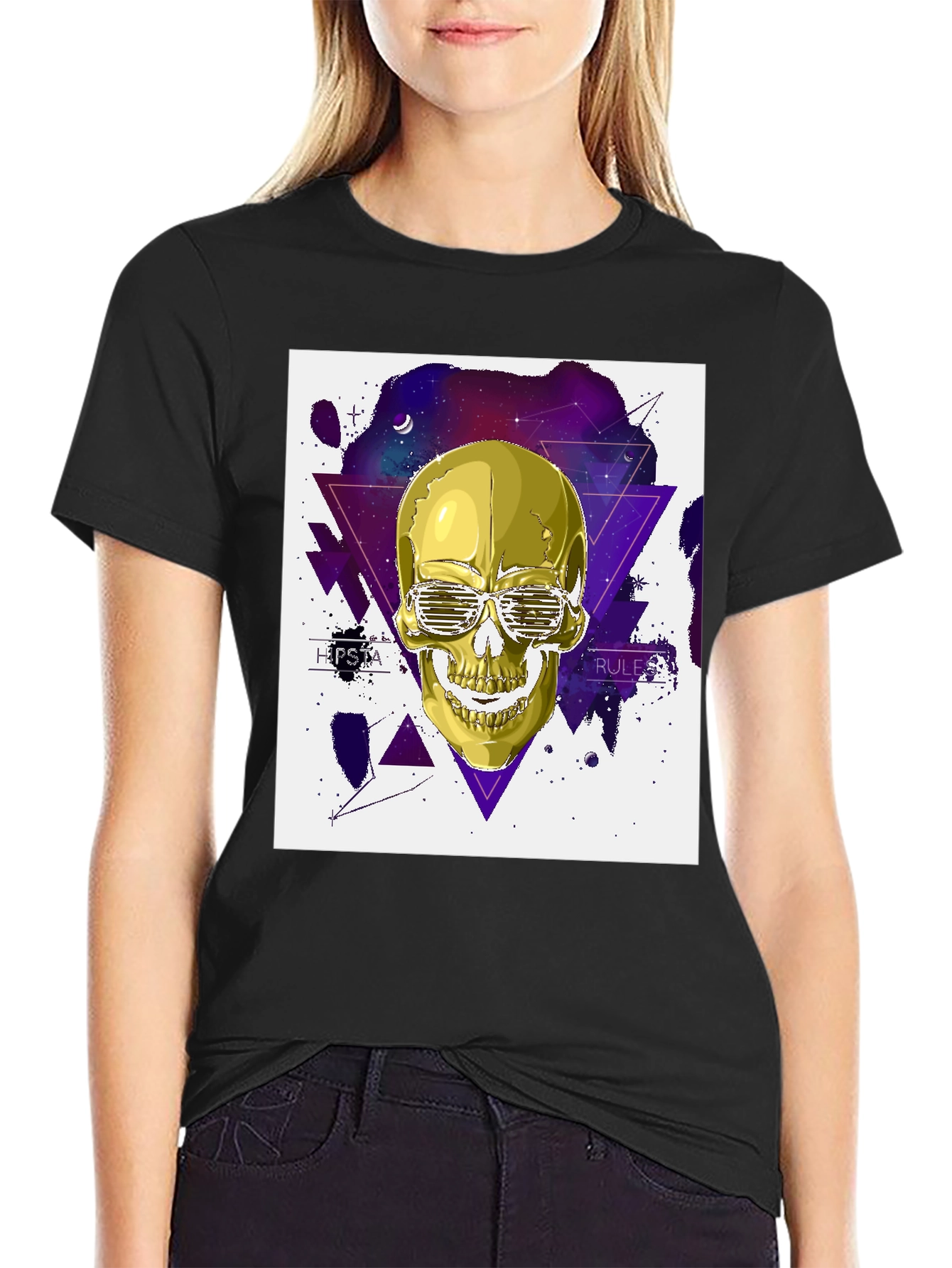 Golden Skull Hipster T-Shirt