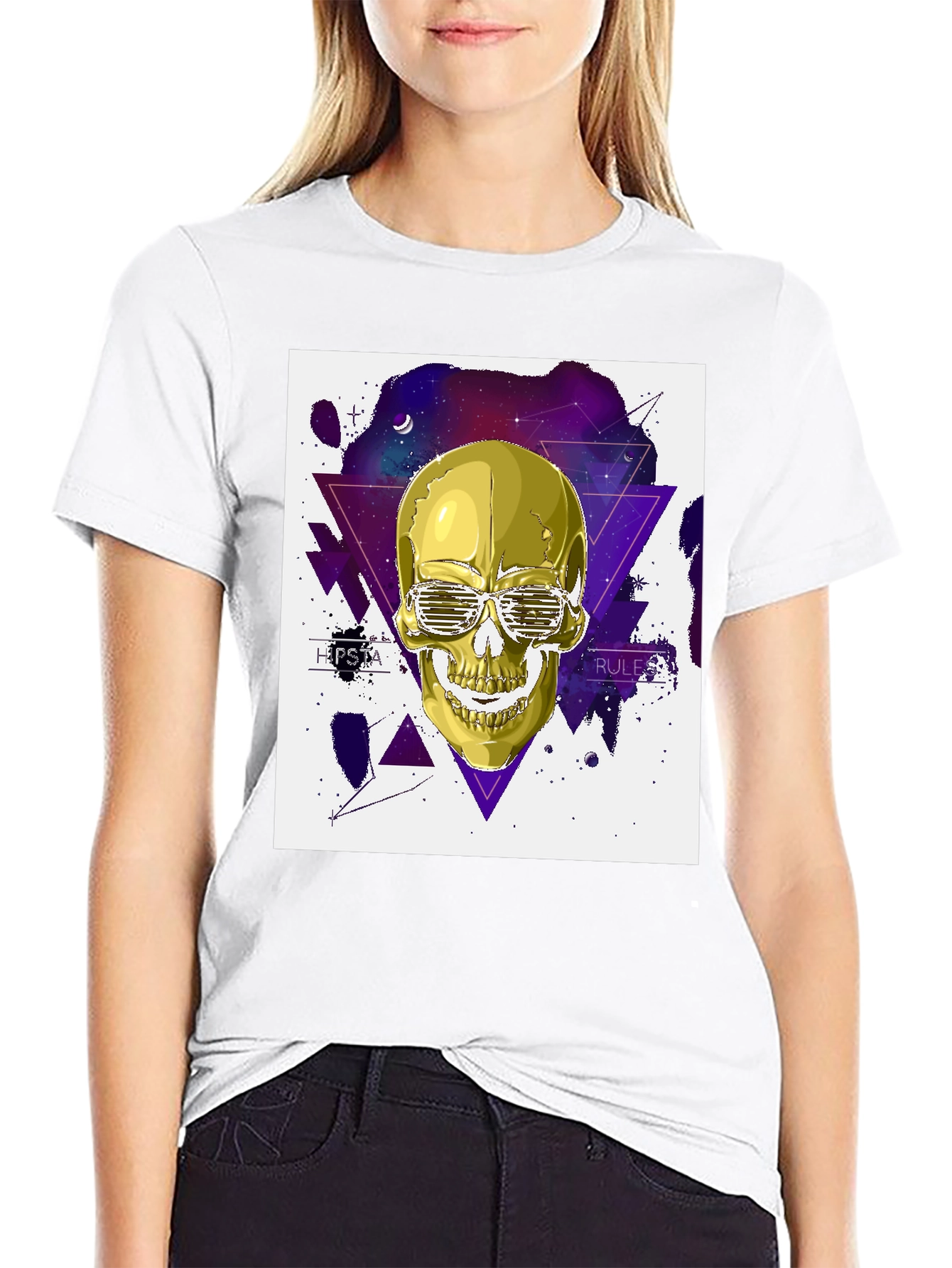 Golden Skull Hipster T-Shirt