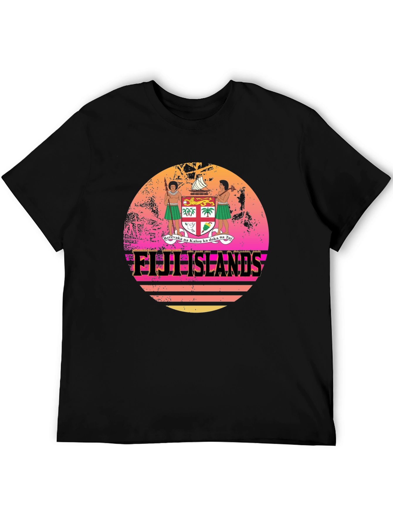 Fiji Islands Sunset Graphic Tee - Retro Style T-Shirt