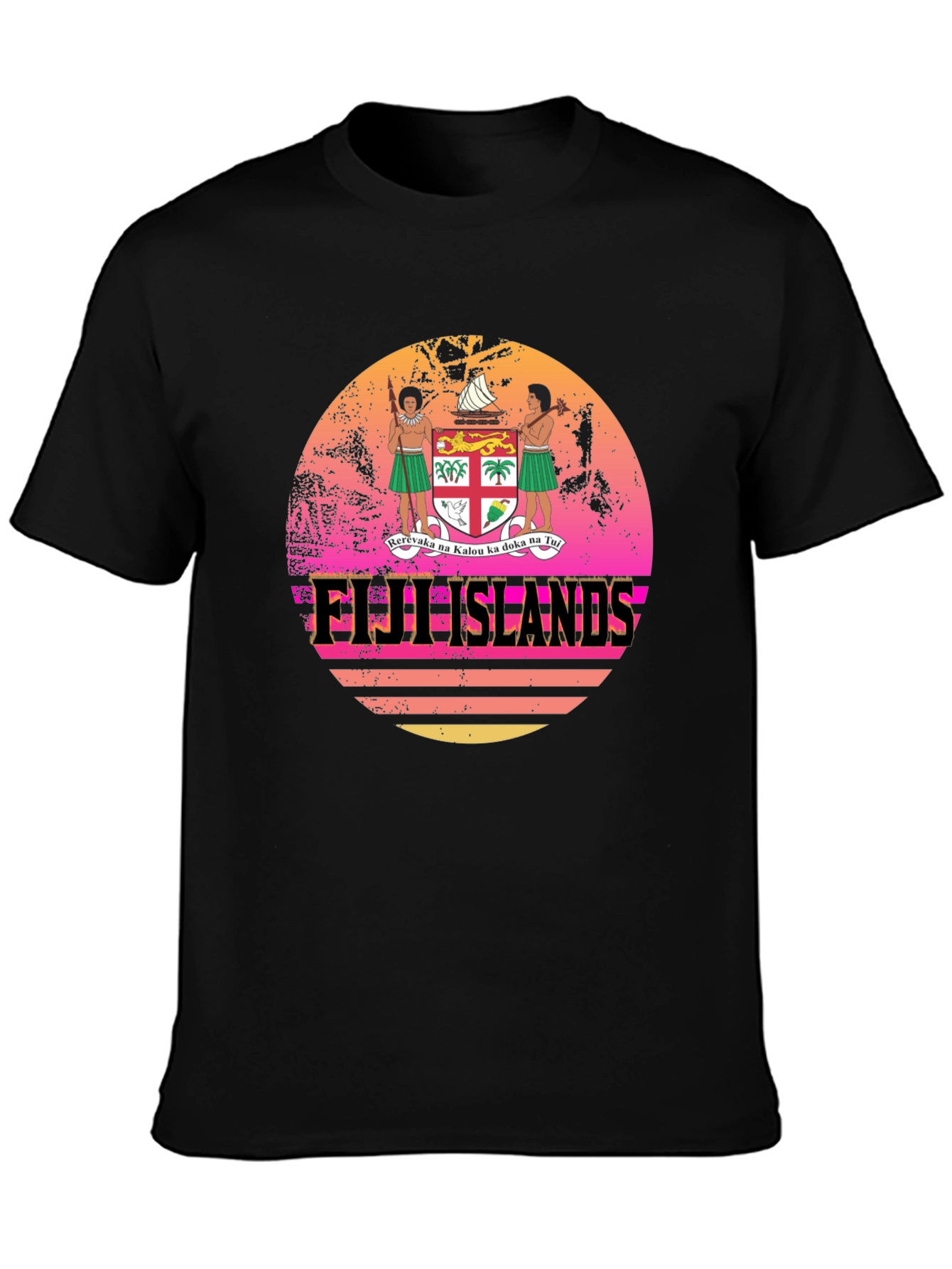 Fiji Islands Sunset Graphic Tee - Retro Style T-Shirt